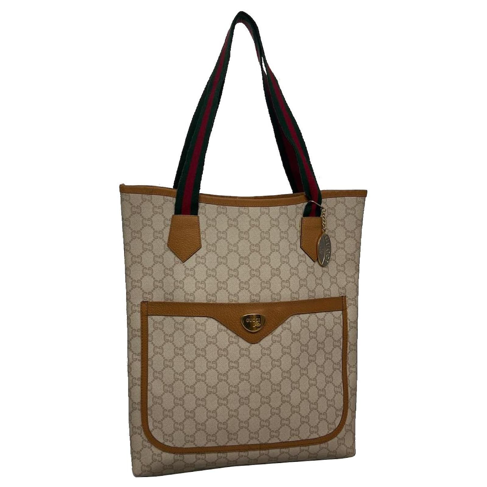 Gucci Sherry Tote Bag Pvc Beige