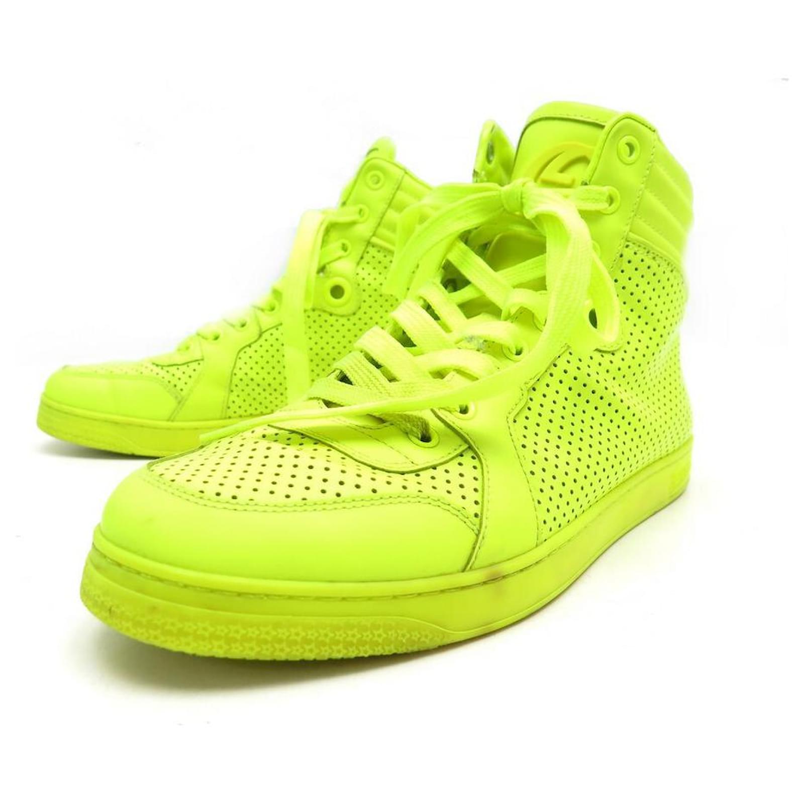 schudden Scully Min GUCCI CODA NEON PERFORATED LEATHER SHOES 323812 6.5 41.5 High sneakers  Green ref.663541 - Joli Closet