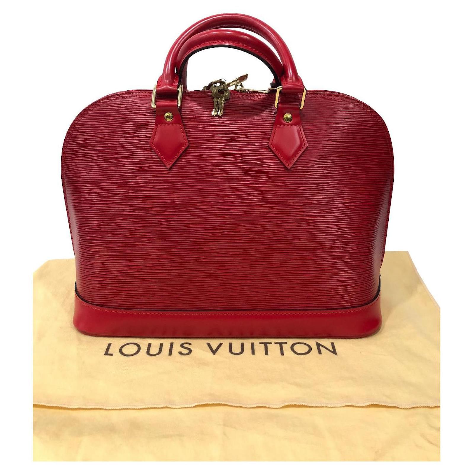 Louis Vuitton Alma MM Black Epi Leather Satchel Handbag