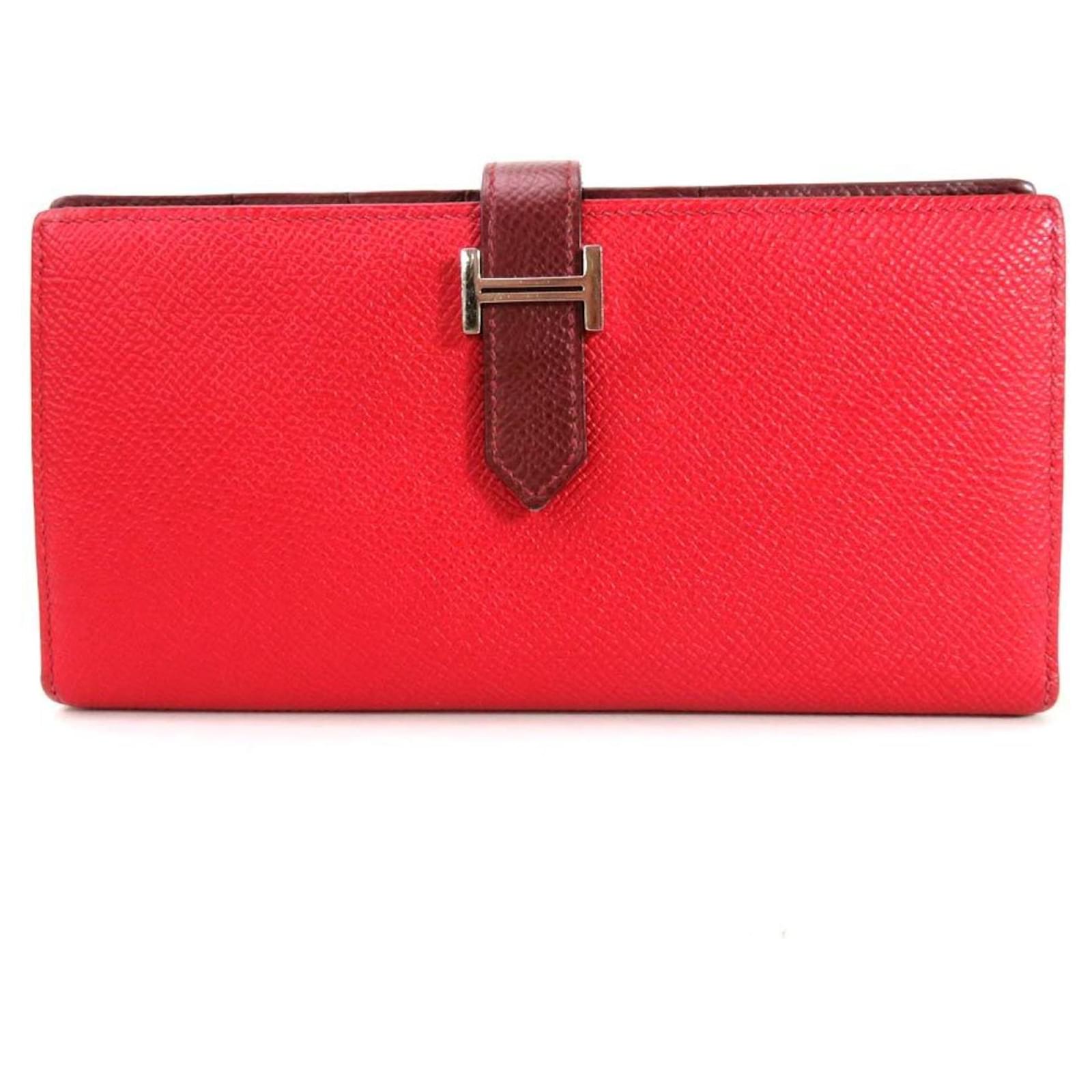 Béarn Hermès Bearn Red Leather ref.664191 Joli Closet