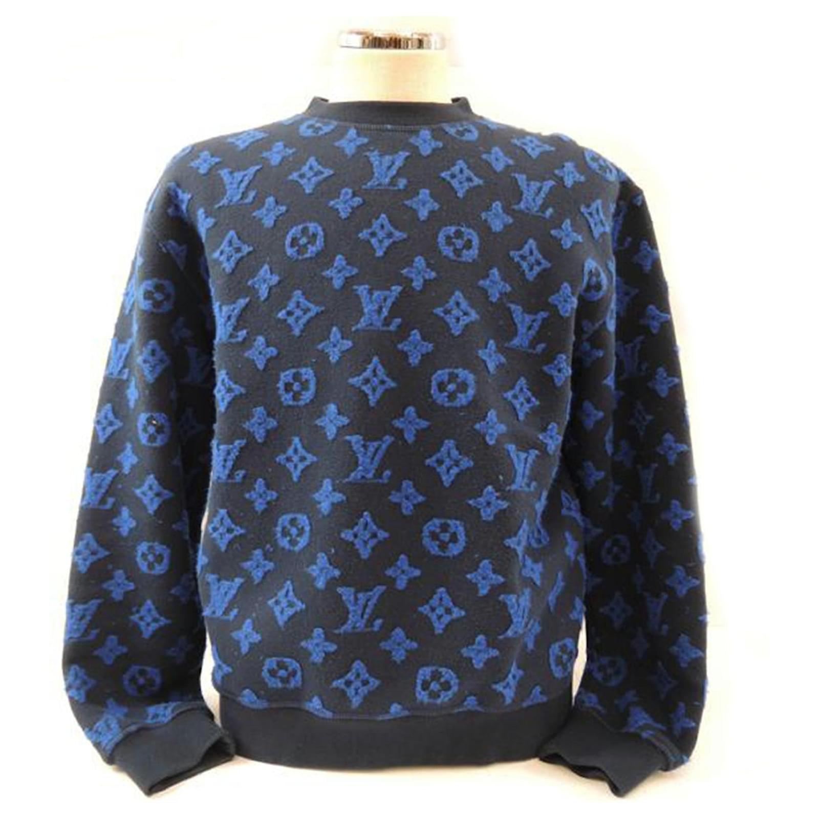 Louis Vuitton® Monogram Tile Jacquard Pullover Blue. Size S0 nel 2023
