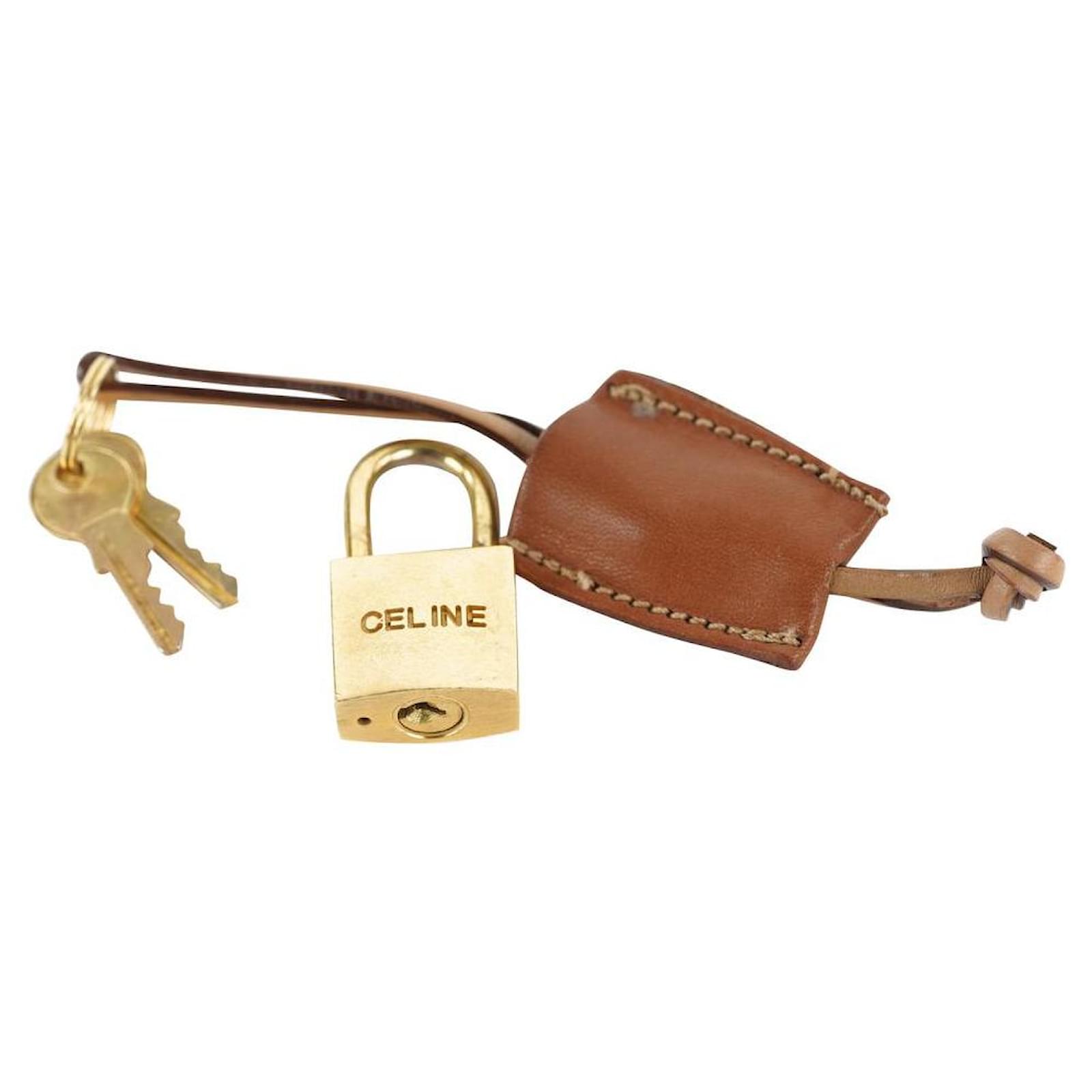 Louis-Vuitton-Set-of-10-Lock-&-Key-Cadena-Key-Lock-Gold