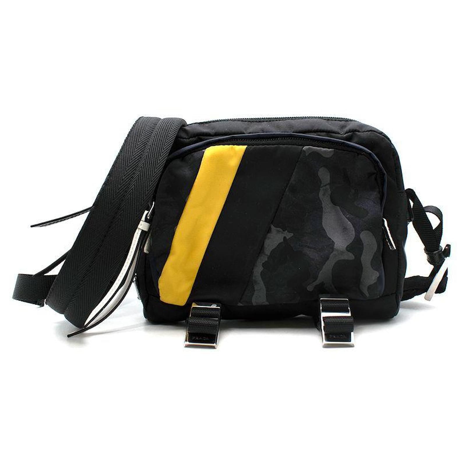 Jacquard Prada black, Yellow & Camo Nylon Bandolier Camera Bag Multiple  colors ref.664701 - Joli Closet