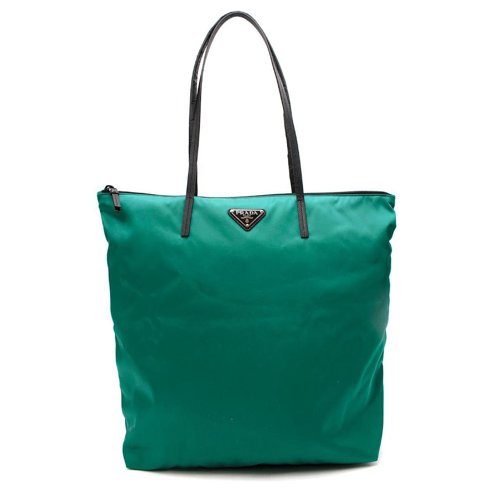 Prada Tessuto Stampato Tote in Green, Women's