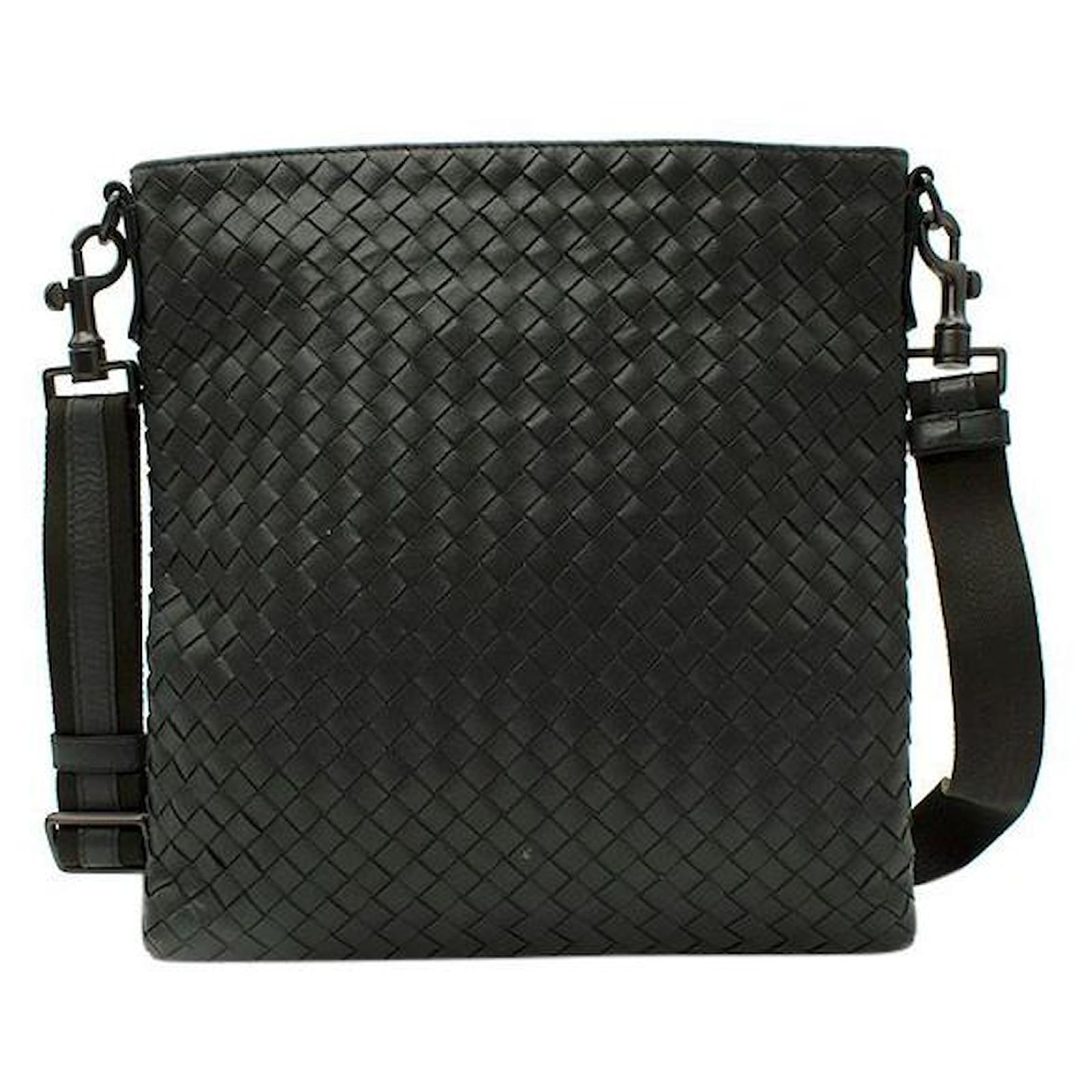 Bottega Veneta grey Leather Intrecciato Messenger Bag