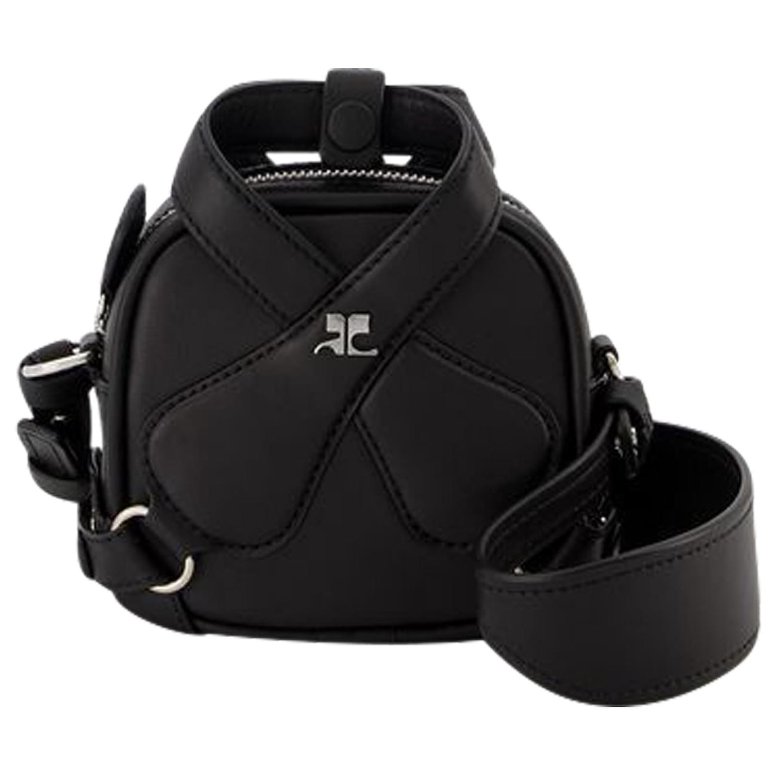 Courreges Mini X Loop Bag in Black Leather ref.665005 - Joli Closet