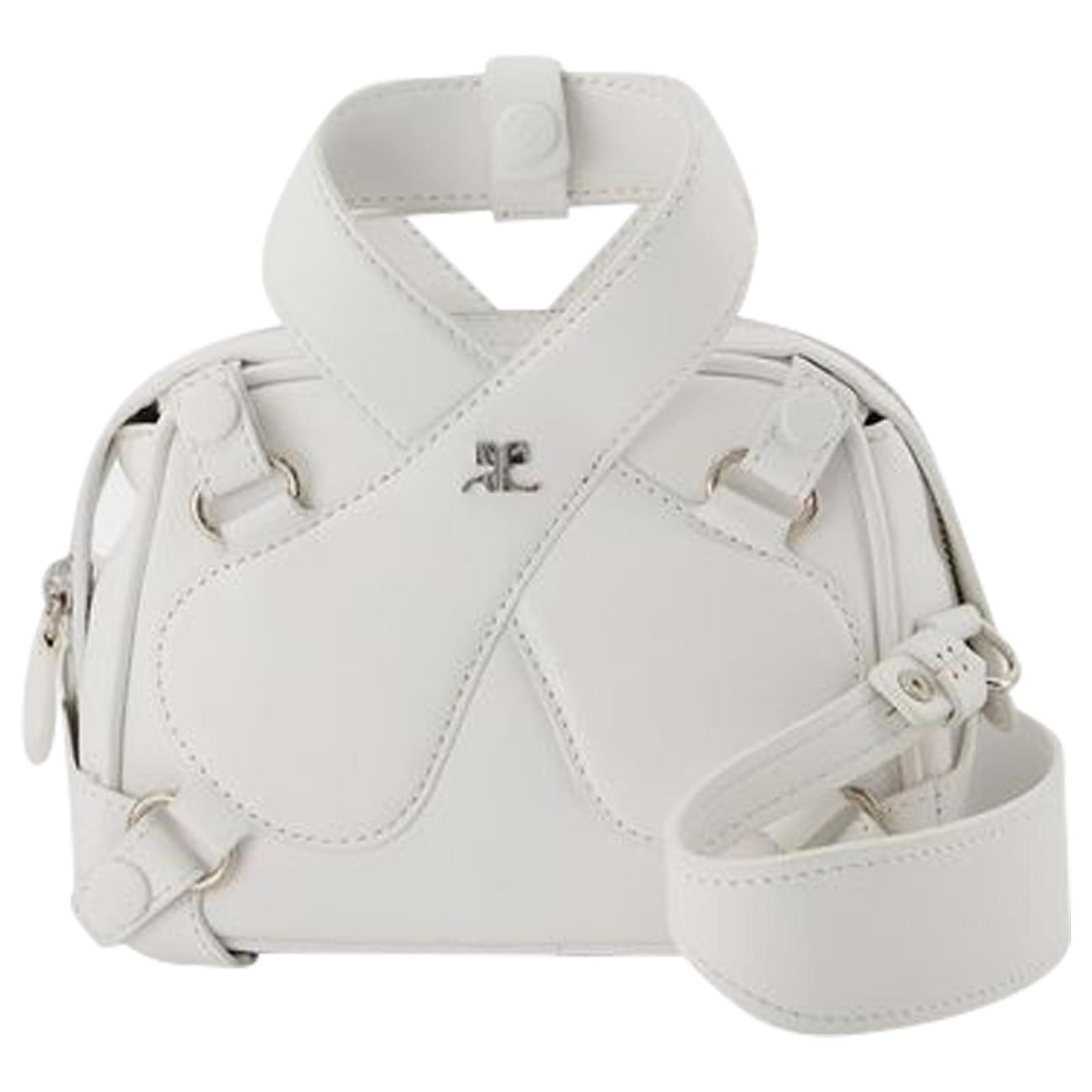 Courreges X Loop Baguette Bag in White Leather ref.665064 - Joli