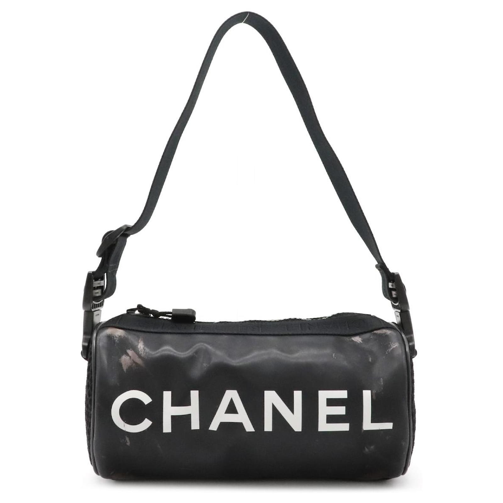 CHANEL Sportline Mini Drum Cocomark Shoulder Bag Semi-Shoulder Shoulder Bag  Black White Rubber ref.665409 - Joli Closet