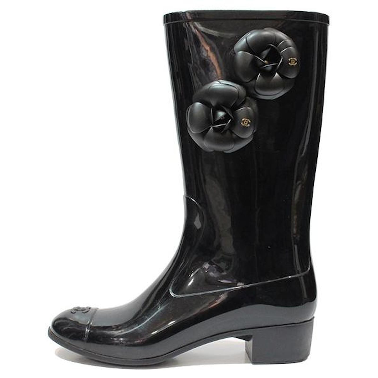 Boots Chanel Black size 39 EU in Rubber - 19688598