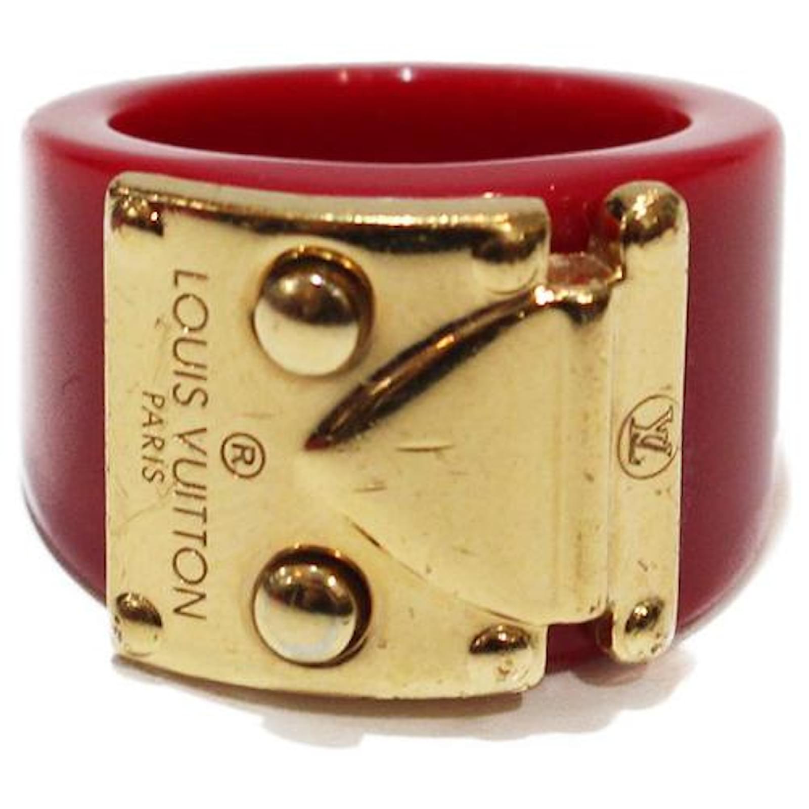 Louis Vuitton Rings Red Gold hardware Resin ref.665471 - Joli Closet