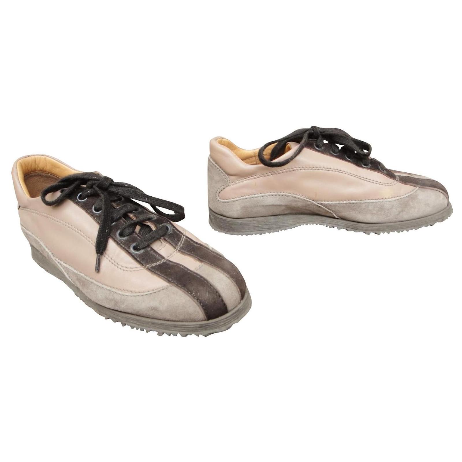 scarpe da ginnastica Hogan p 36 Beige Pelle ref.665500 Joli Closet