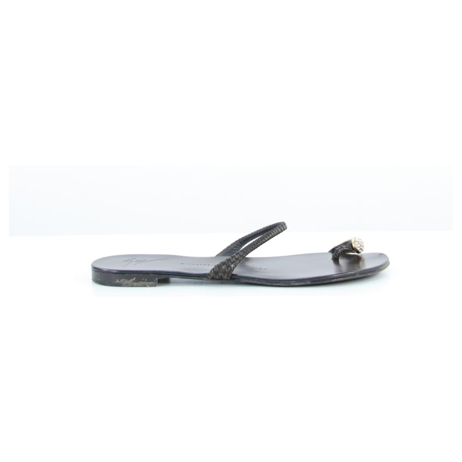 Giuseppe Zanotti sandals 38.5 Brown Leather ref.665544 - Joli Closet