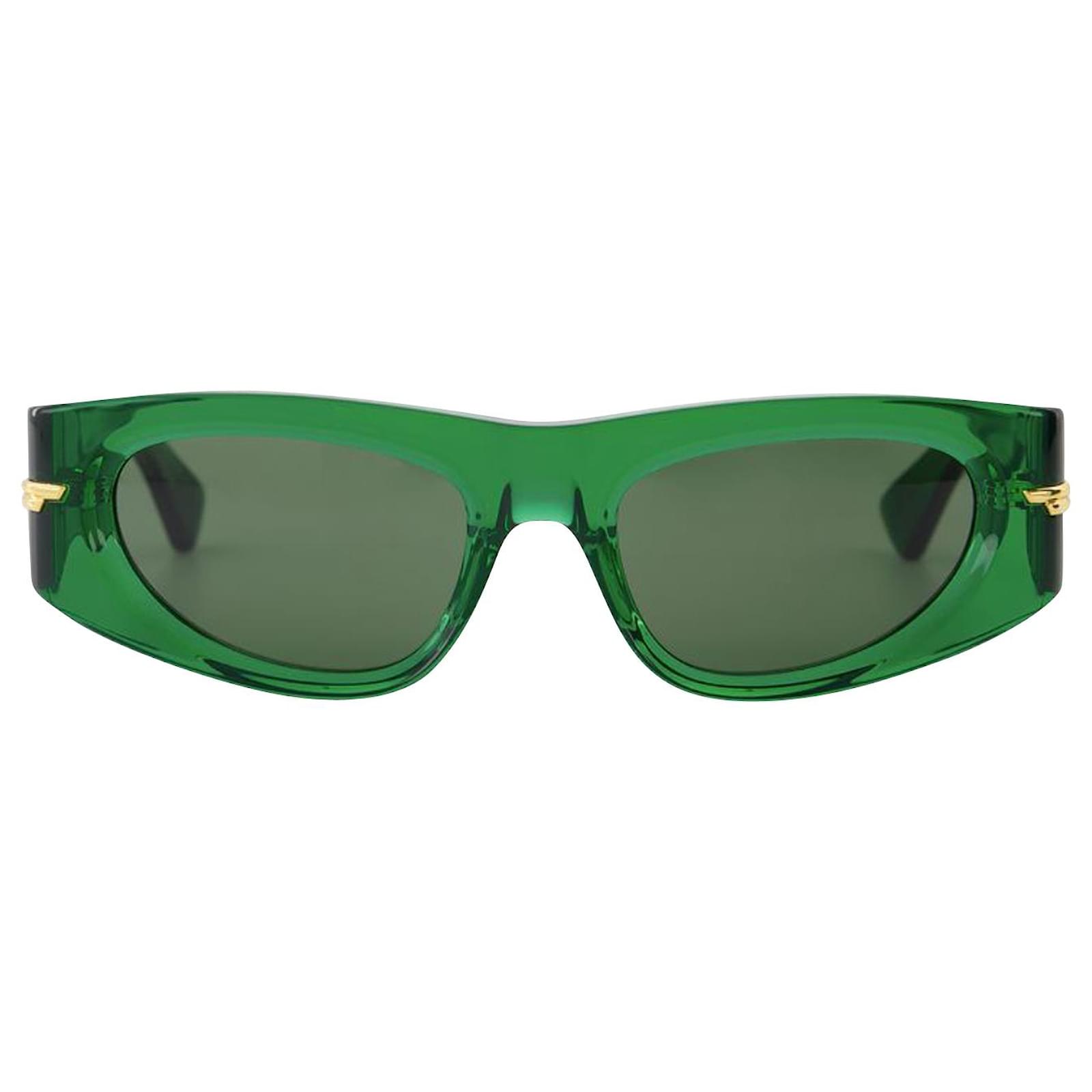 Bottega Veneta Sunglasses In 010 Green Green Green