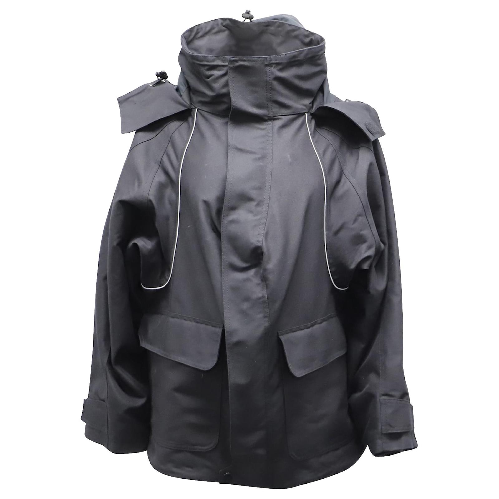 Balenciaga Swing Parka in Black Polyamide