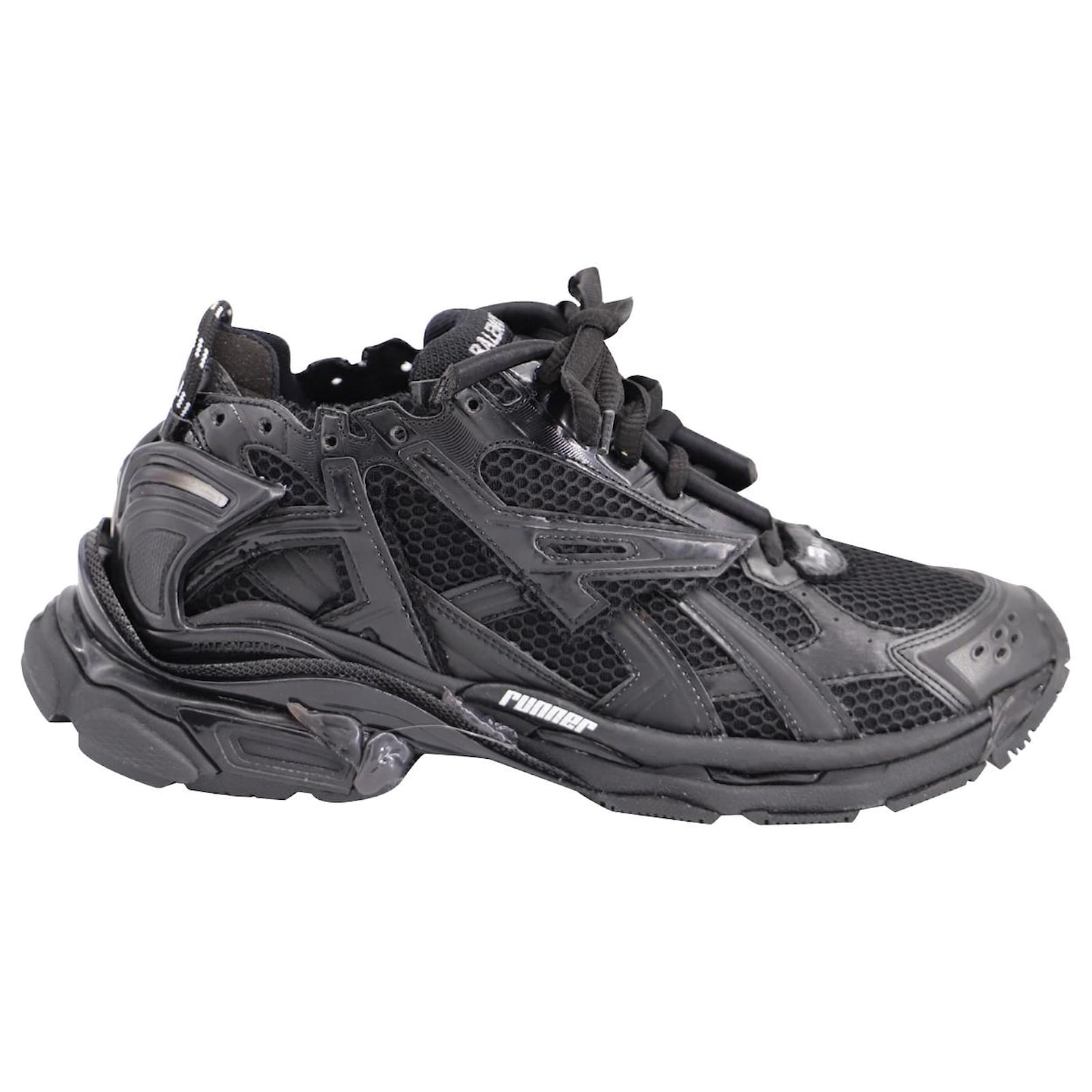 Balenciaga Runner Sneaker in Black Mesh and Nylon ref.666663