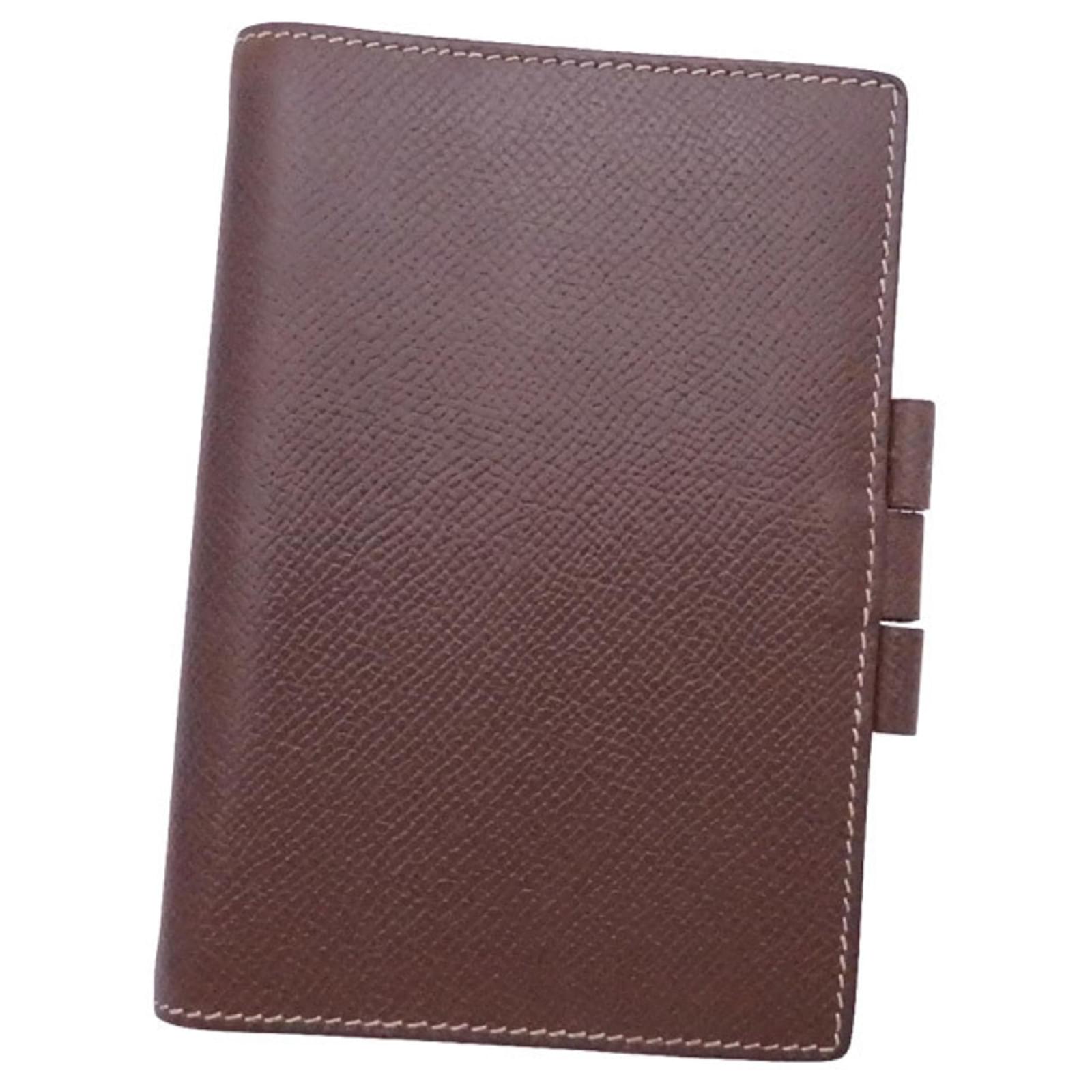 Couverture agenda Hermès Cuir Marron ref.666887 Joli Closet