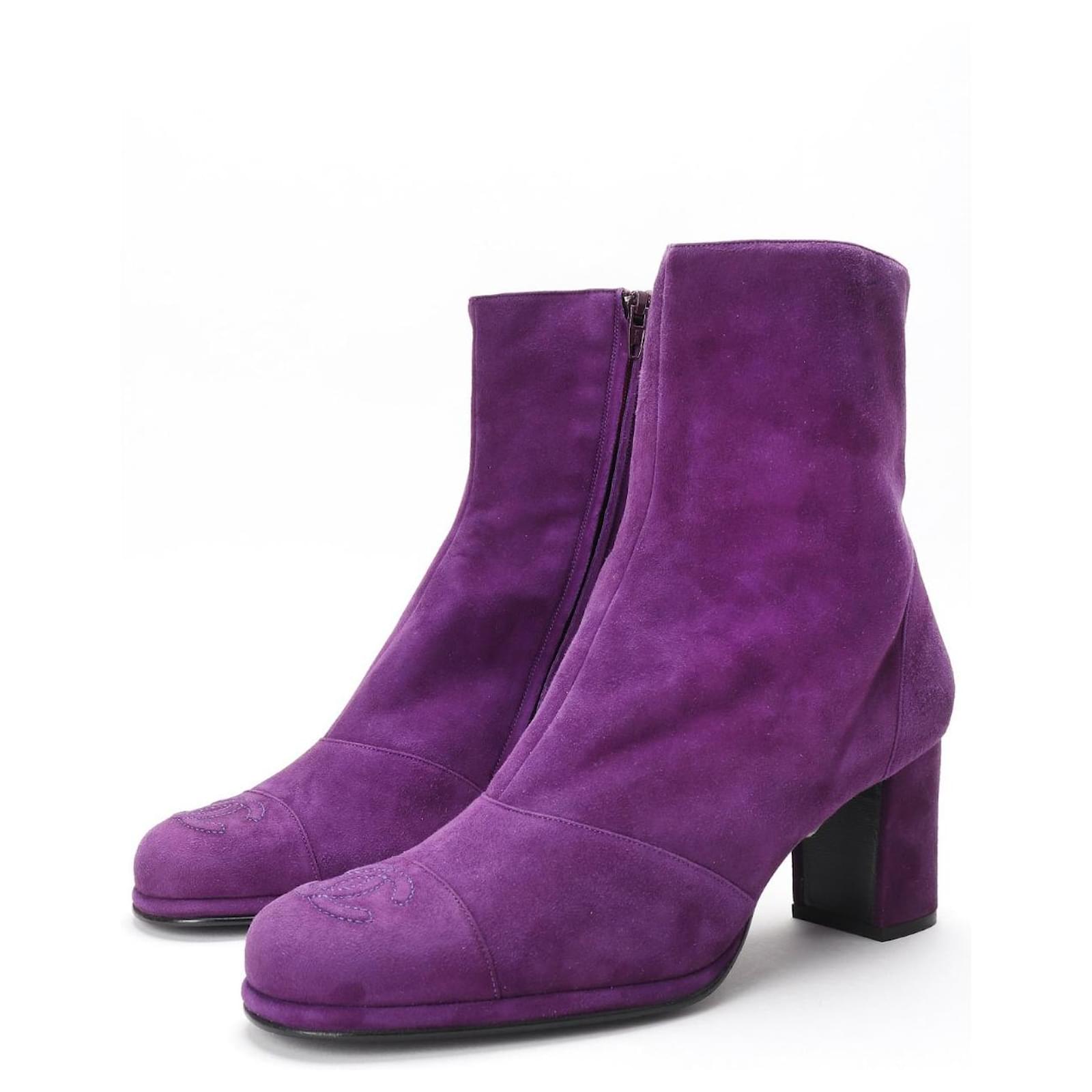 Bottines shop violettes daim