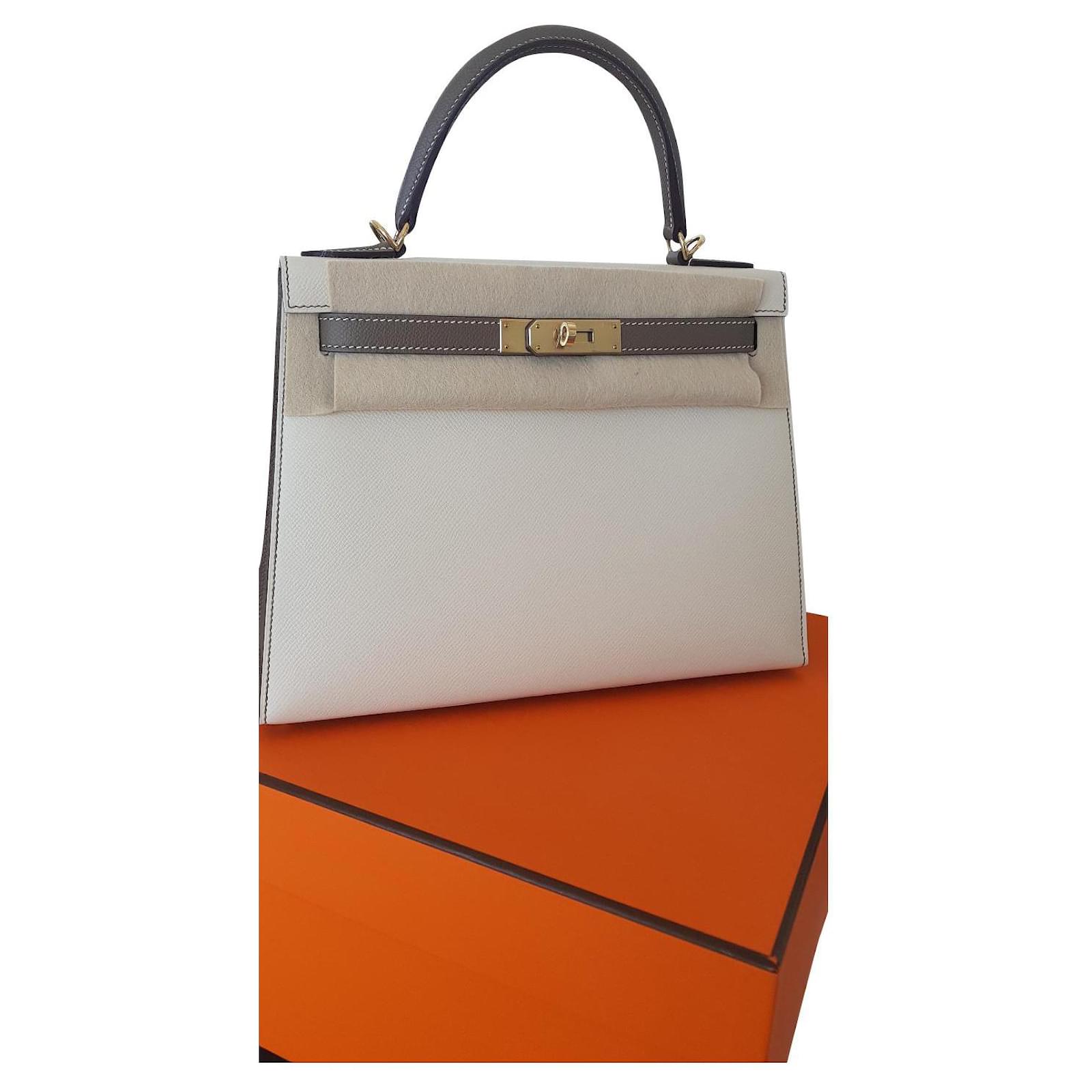 Hermès Kelly Sellier 28 Epsom SECIAL ORDER Taupe Cream Leather ref
