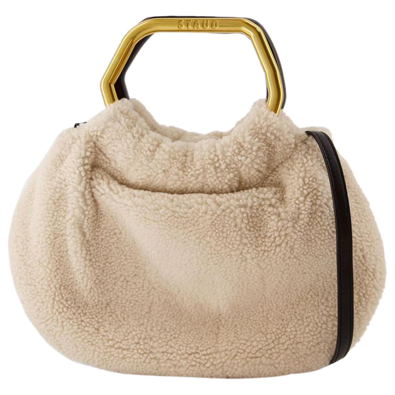 Staud Camille Shearling Bag Beige Leather ref.667513 - Joli Closet