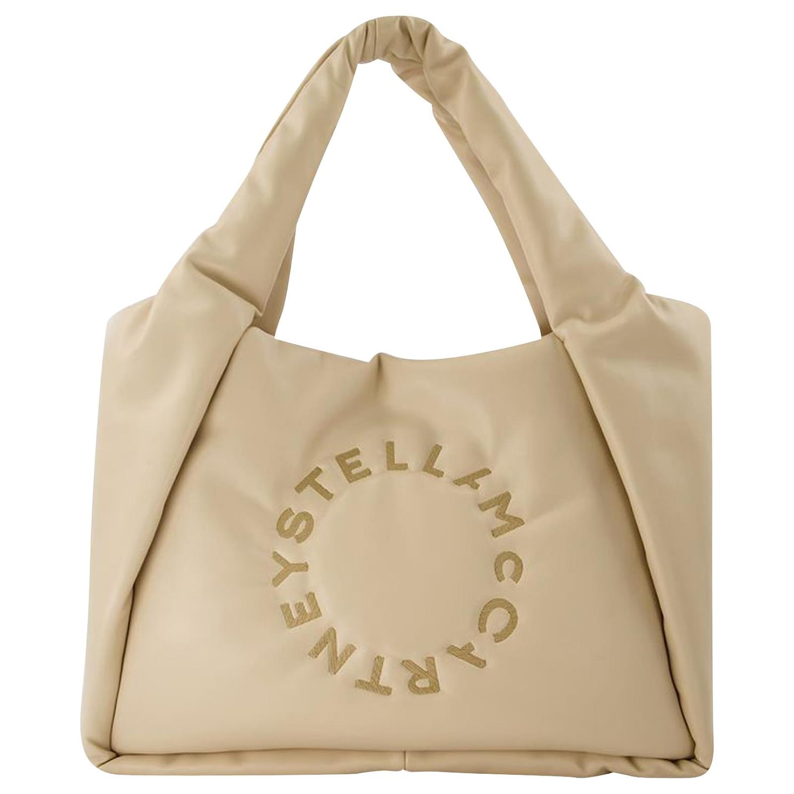 Stella Mc Cartney Logo Padded Tote Bag in Yellow Brown Synthetic ...