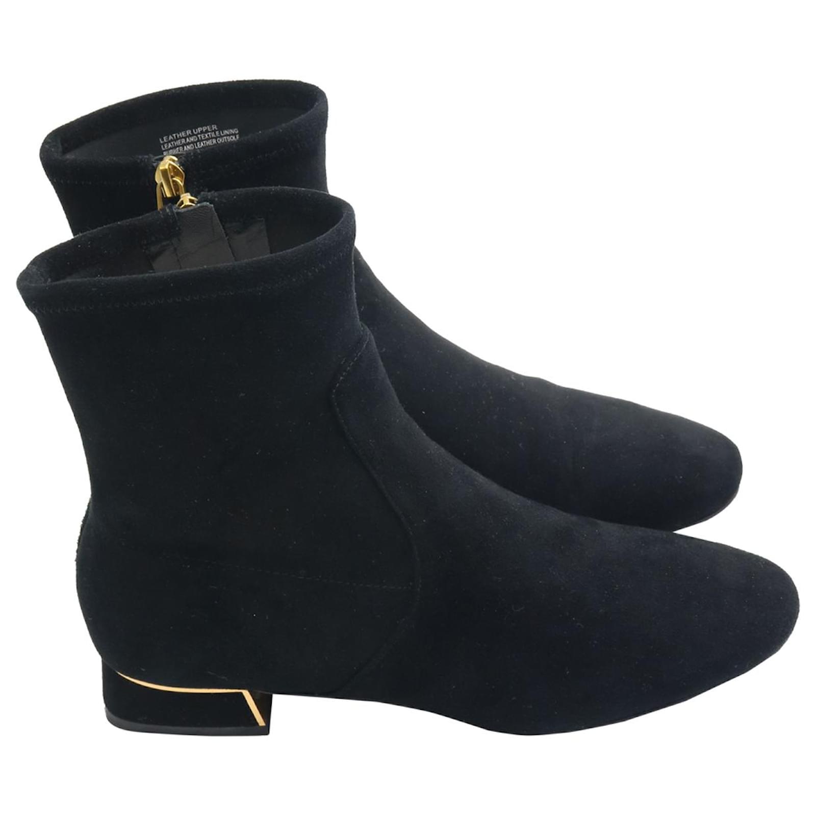 Tory Burch 20 Gigi Stretch Ankle Boots in Black Suede  - Joli  Closet