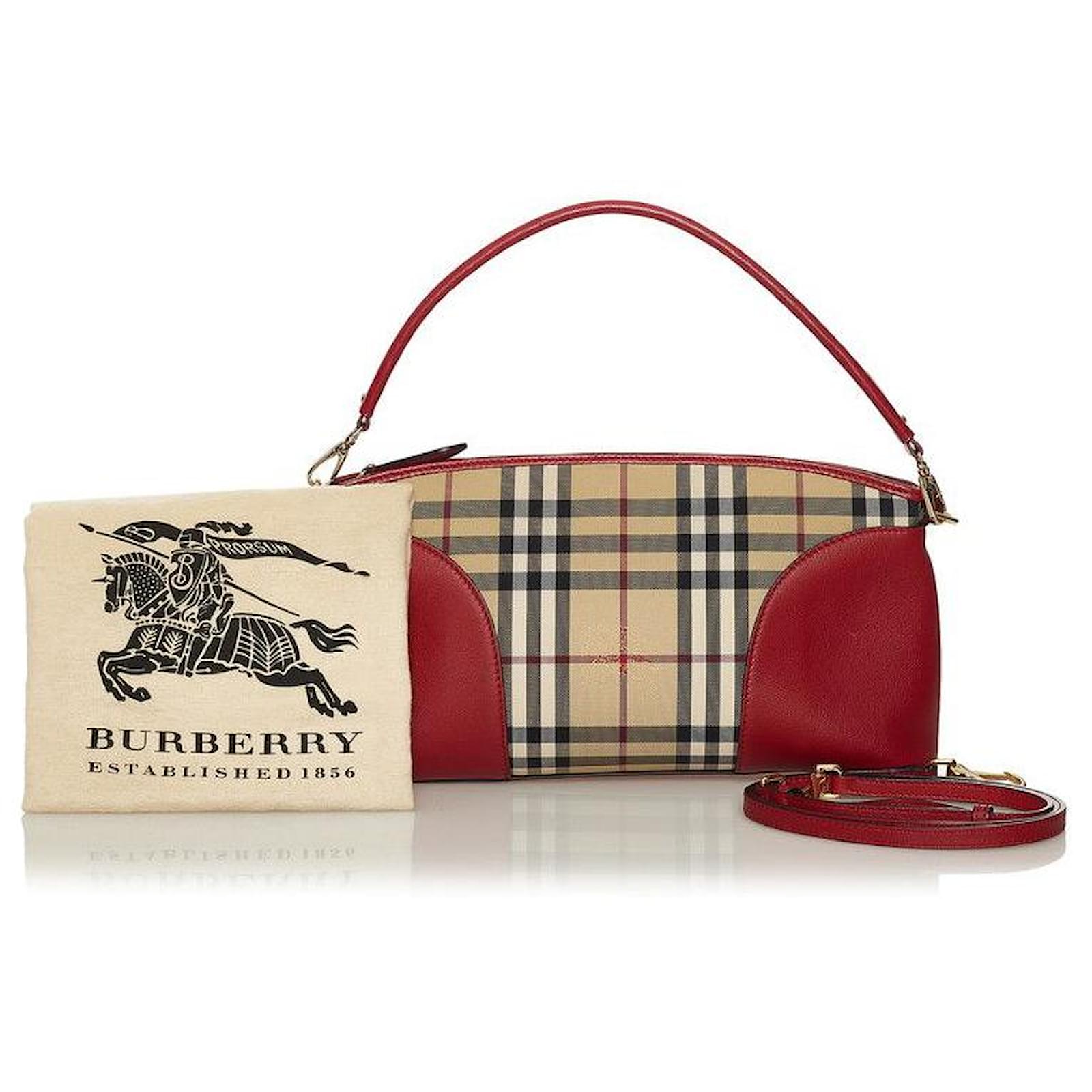 burberry Haymarket Check Shoulder Bag red Cloth ref.667728 - Joli Closet