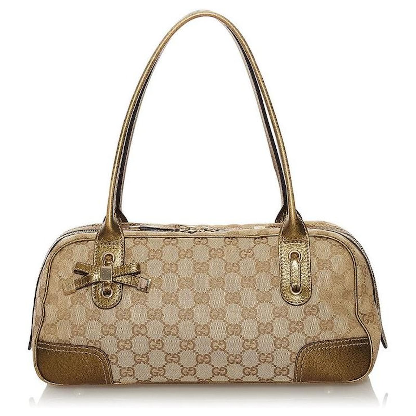 gucci GG Canvas Princy Boston Bag gold Golden Cloth ref.667745 Joli Closet