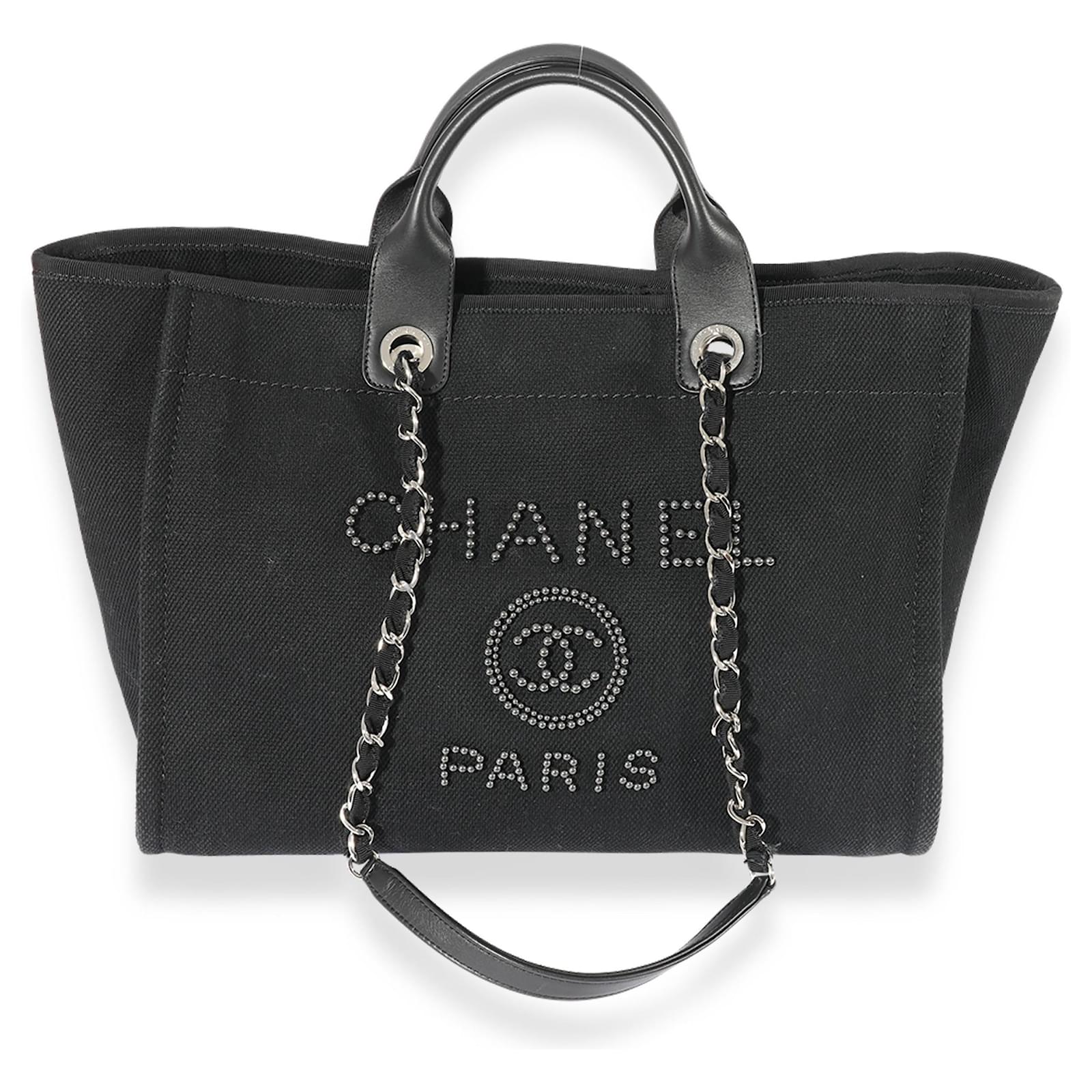 Chanel Black Canvas Pearl Large Deauville Tote Cloth ref.667766 - Joli  Closet