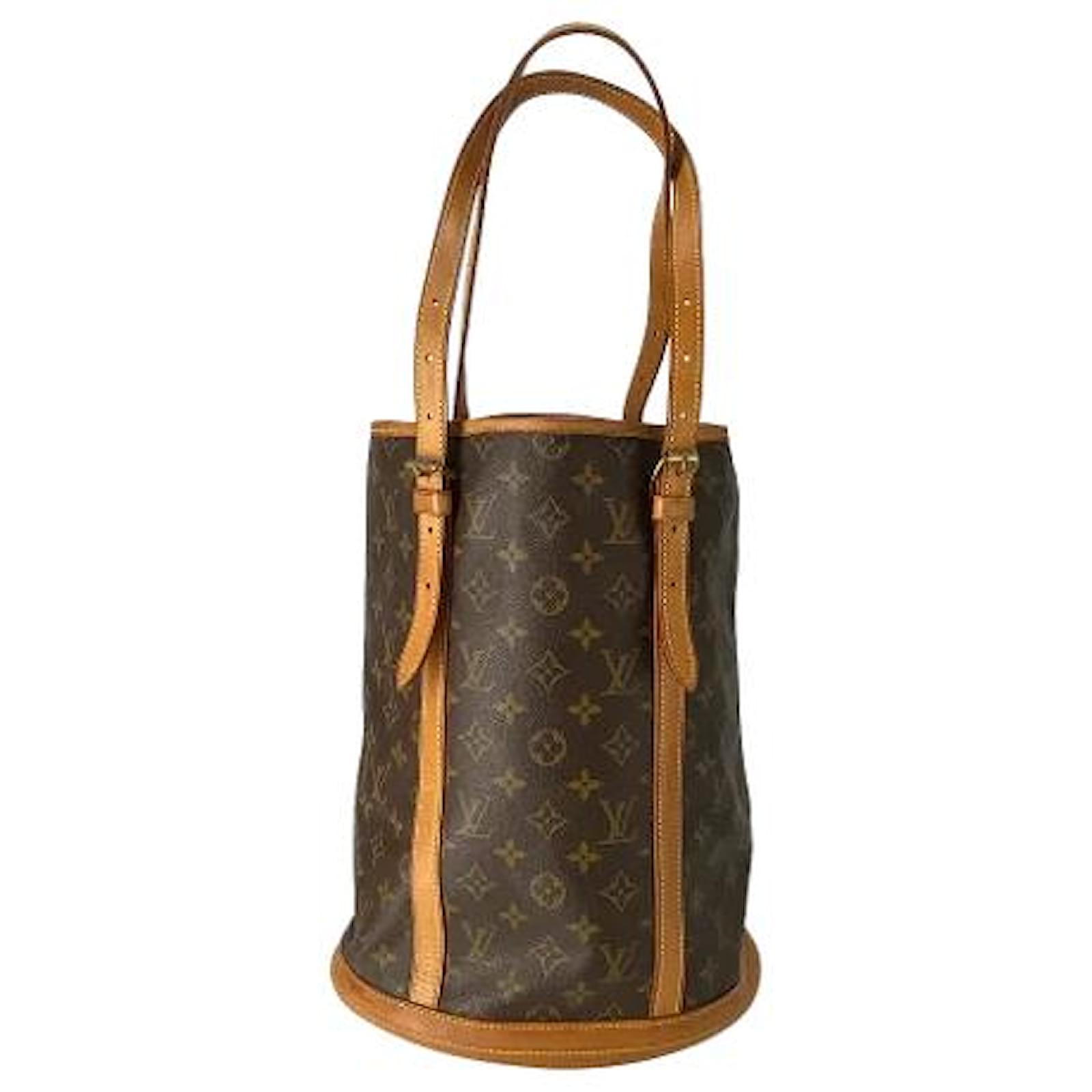 Brown Coated Canvas Louis Vuitton Bucket Bag Cloth ref.668312 - Joli Closet