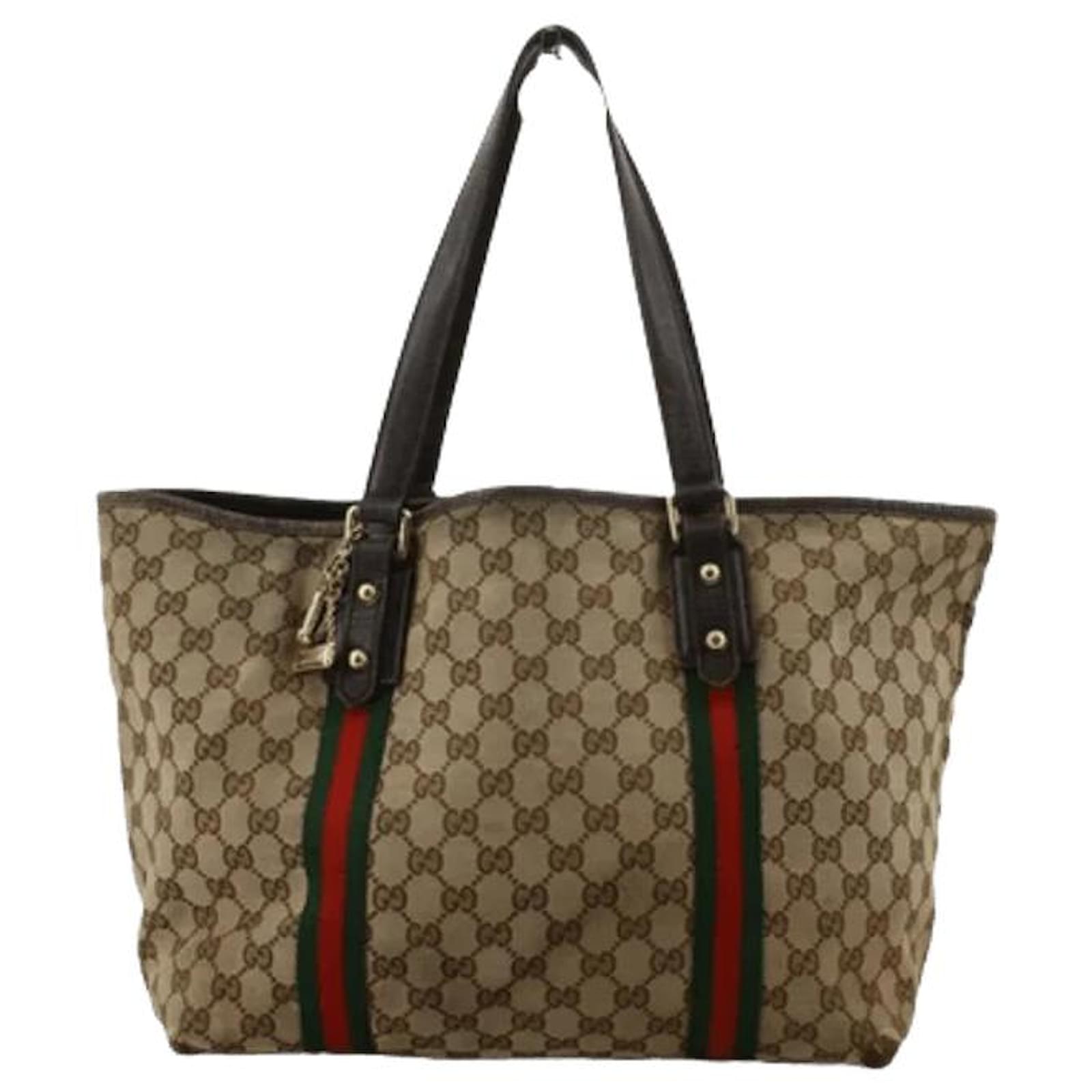 Brauner Gucci Shopper aus beschichtetem Canvas Leinwand