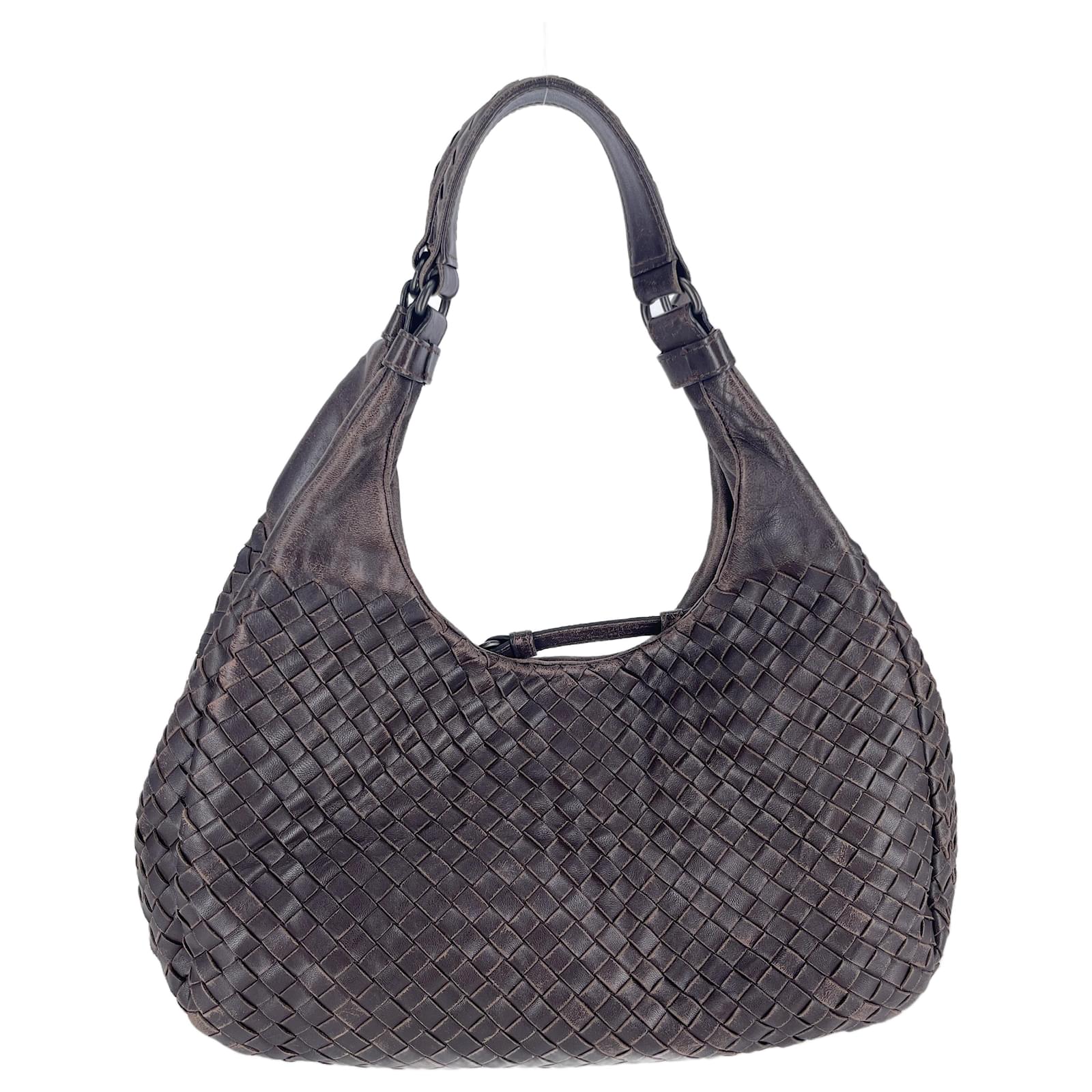 Bottega Veneta Intrecciato-weave Medium Leather Hobo Bag in Black