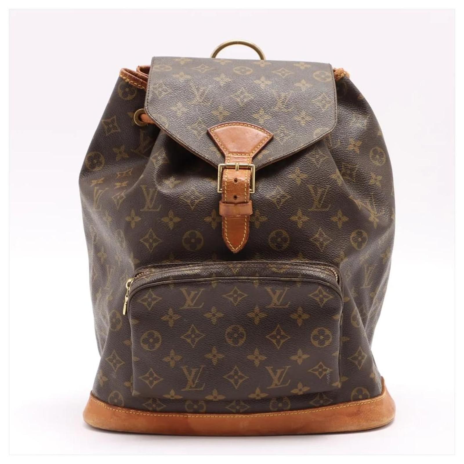 Brown Coated Canvas Louis Vuitton Montsouris Cloth ref.668938 - Joli Closet