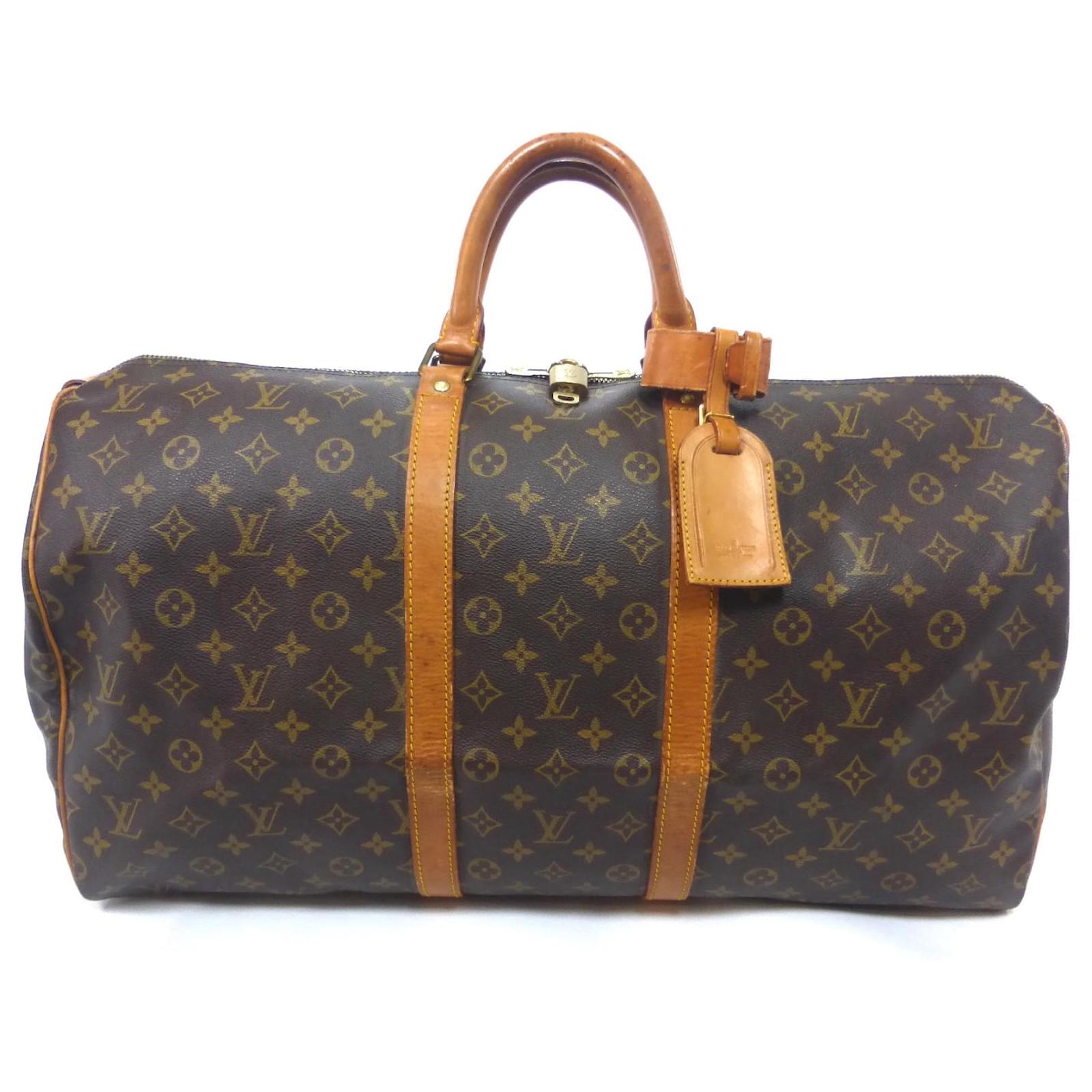 Louis Vuitton keepall 55 Monogram Brown Leather ref.669145 - Joli Closet