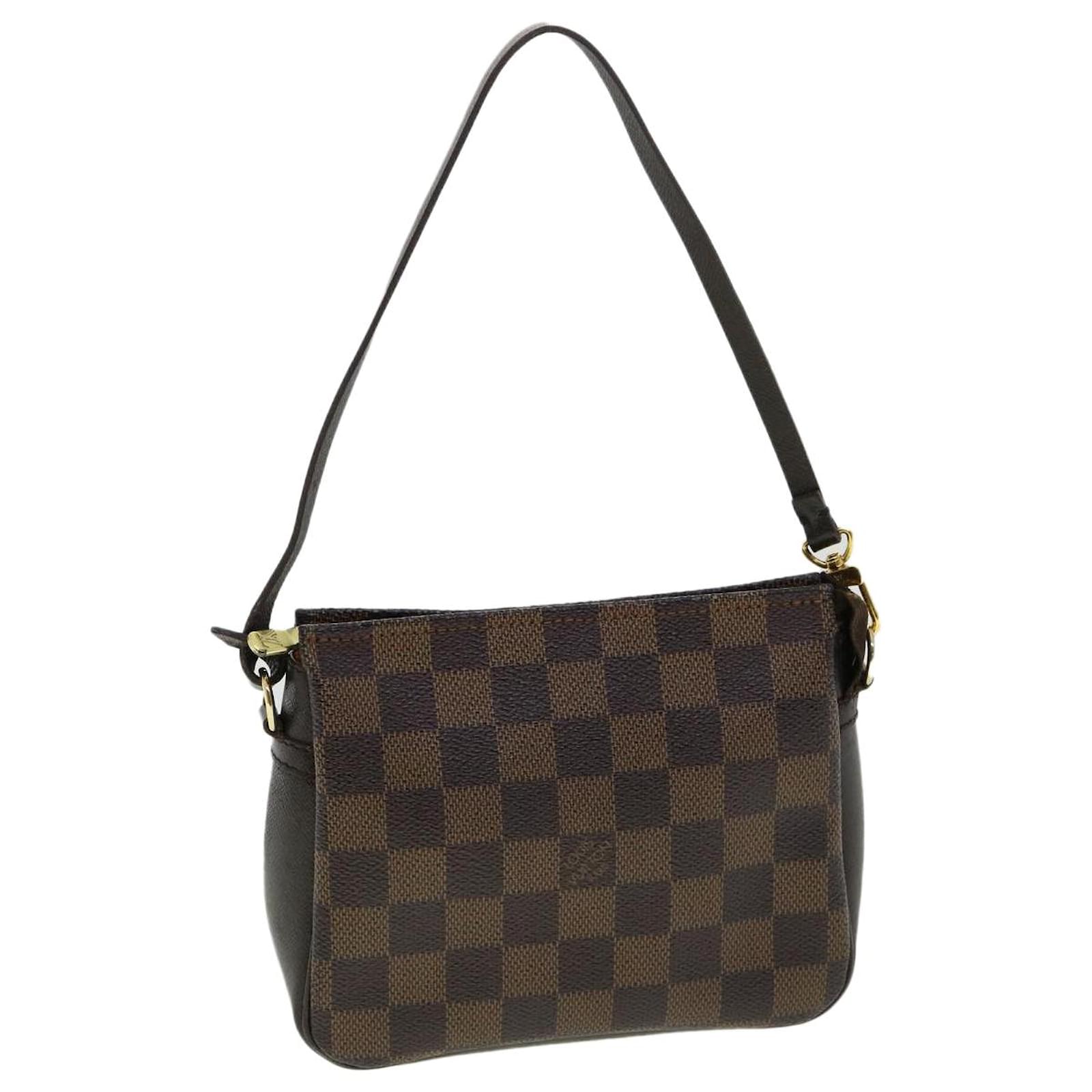 LOUIS VUITTON Damier Ebene Trousse Makeup Hand Pouch N51982 LV Auth ...