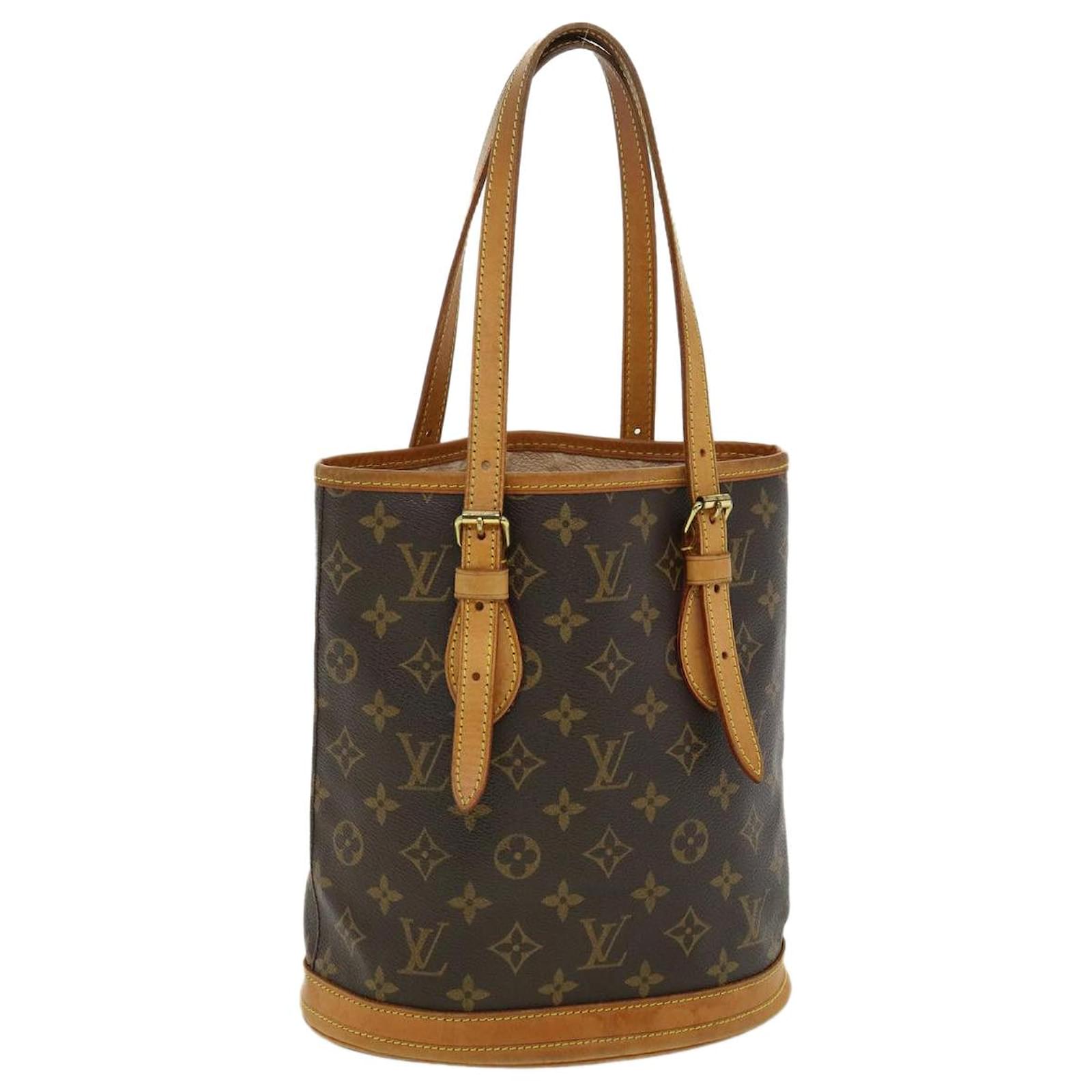 Authentic Louis Vuitton Bucket Petit Brown Monogram Canvas Bag
