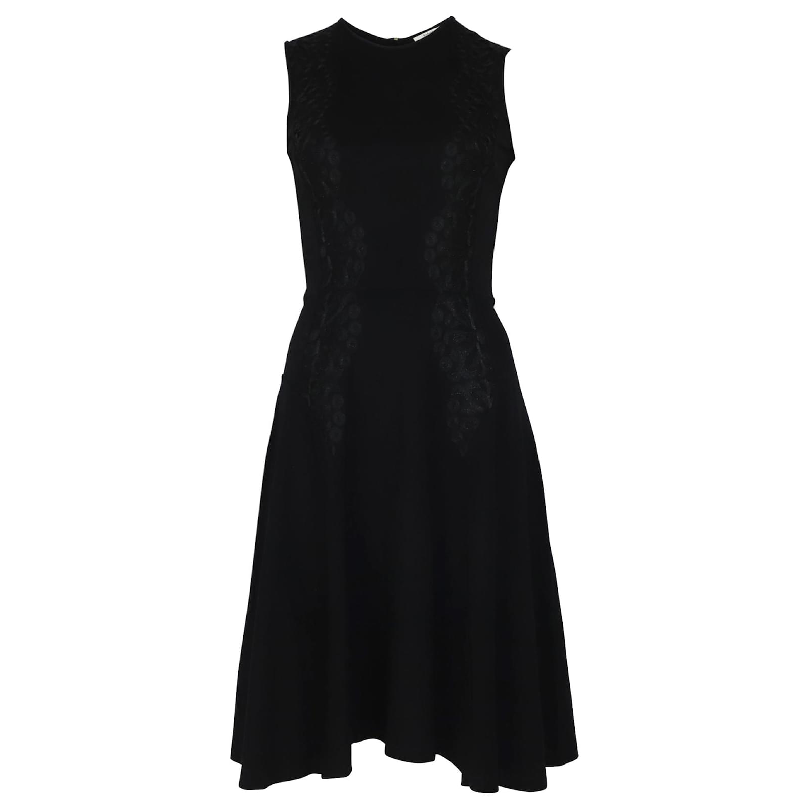 Erdem Jarla Knee Length Dress in Black Viscose