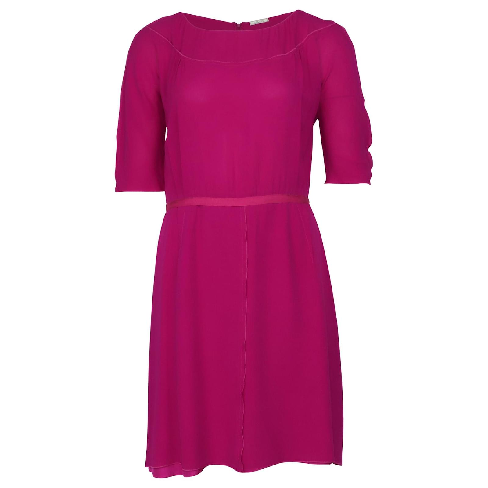 専用10点❤️☘️P1☘NINA RICCI ネイビー シルクスカート 36 Nina Ricci Long Sleeve Knee Length Dress in Pink Silk ref