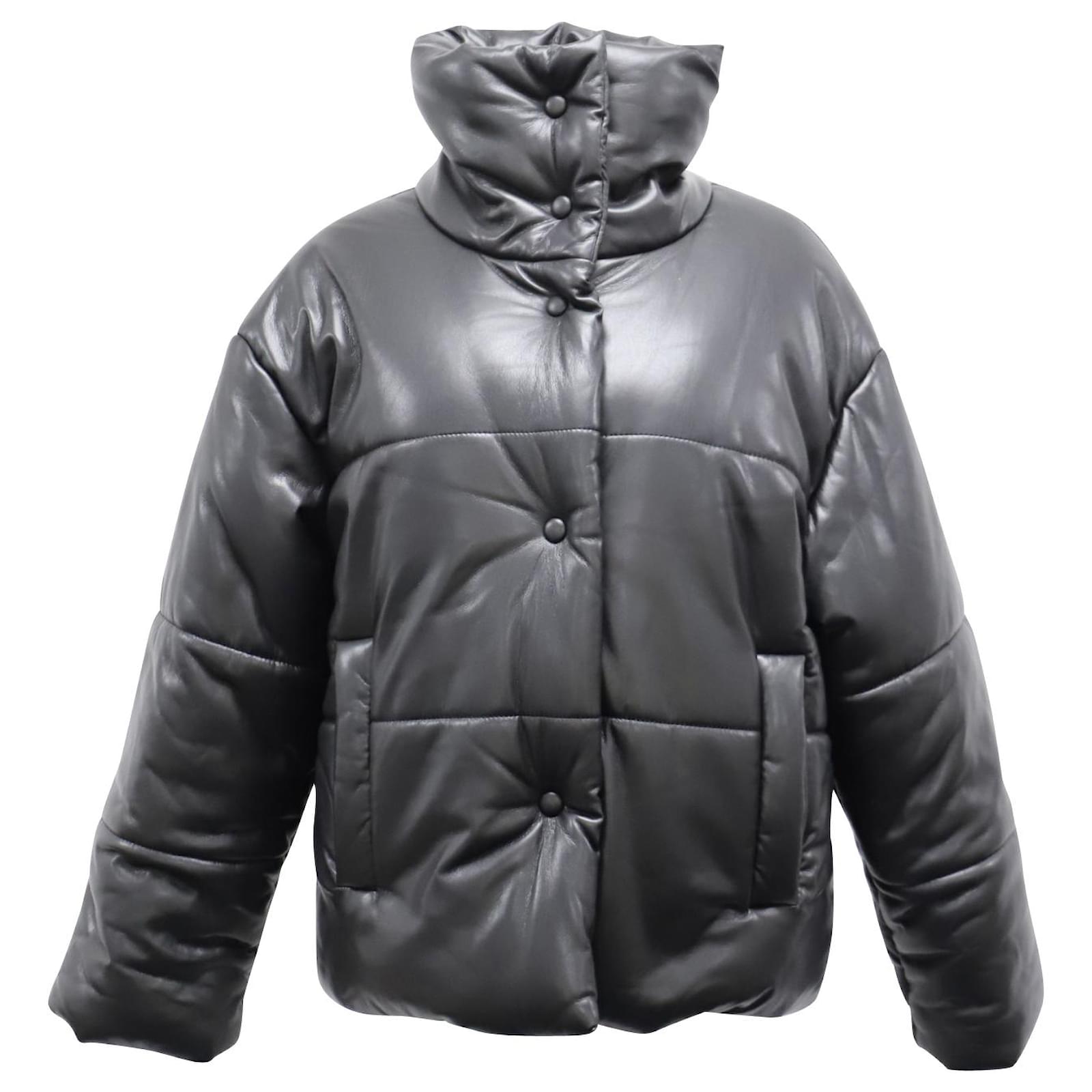 Nanushka Hide Vegan Leather Puffer Jacket in Black Polyester ref.669529 ...
