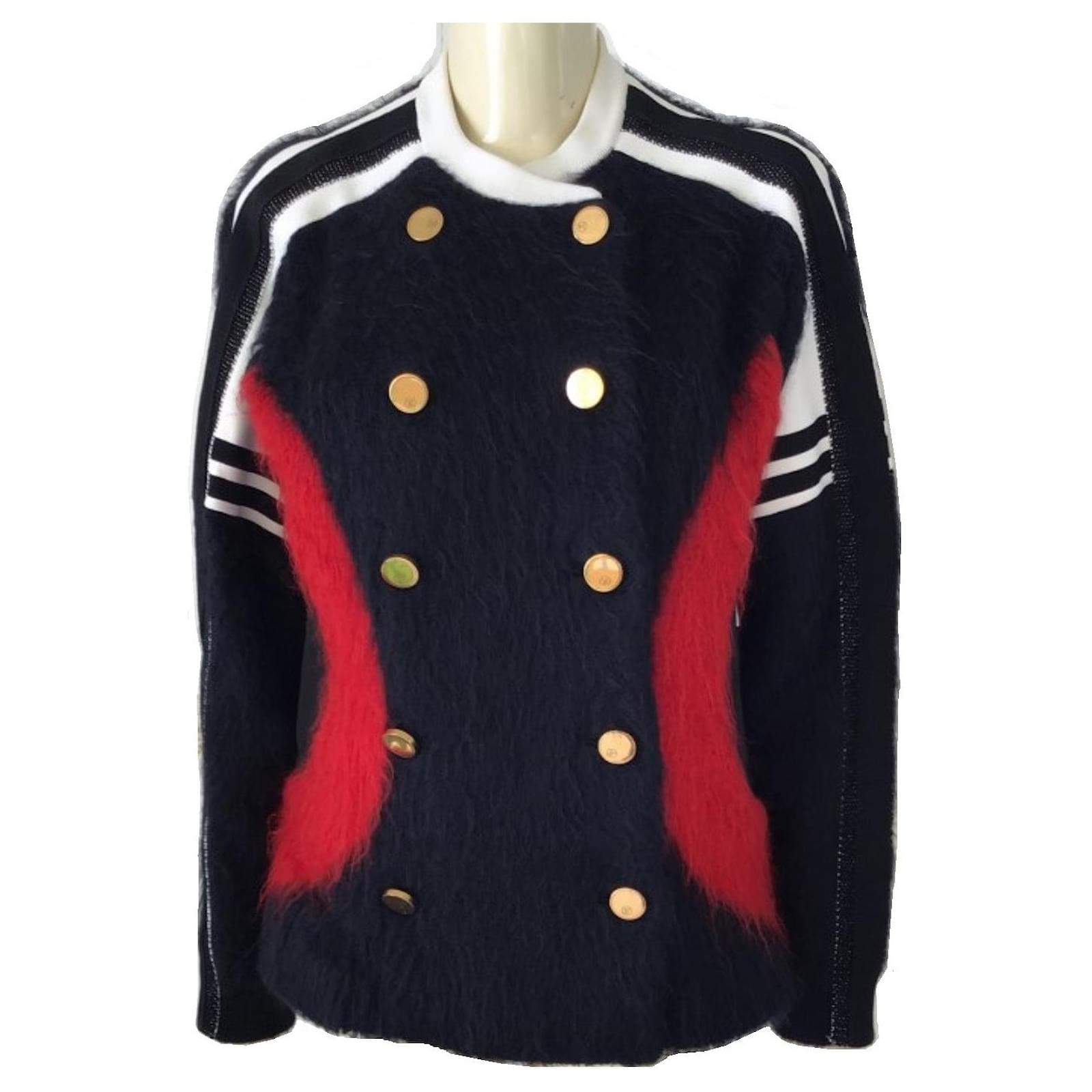 Louis Vuitton Jacket Coat Multiple colors Black White Red Wool