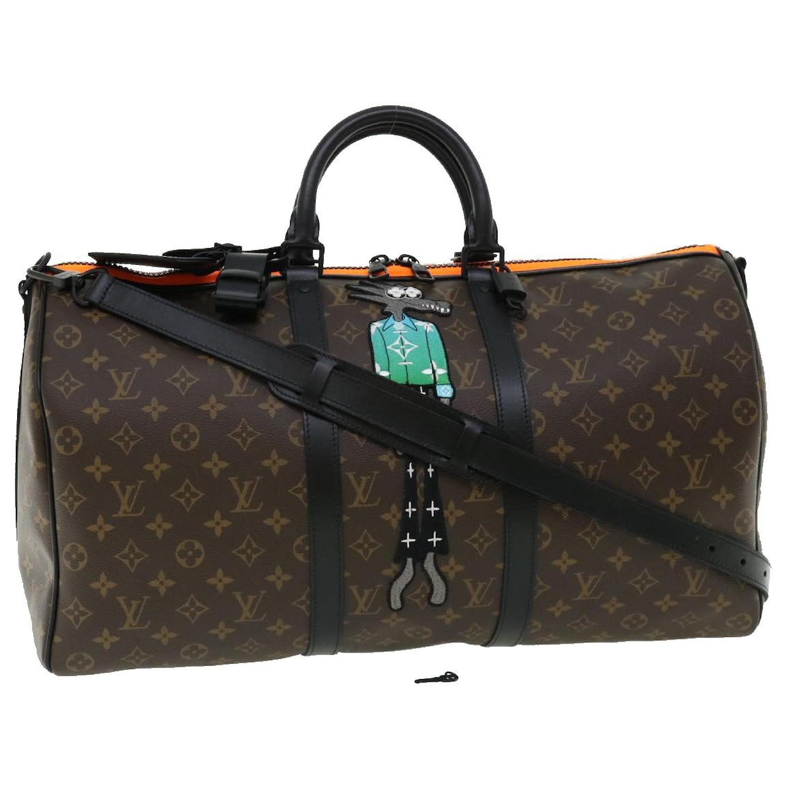 LOUIS VUITTON Cartoon Virgil Keepall Bandouliere50 Boston Bag M45616 Auth  31893A