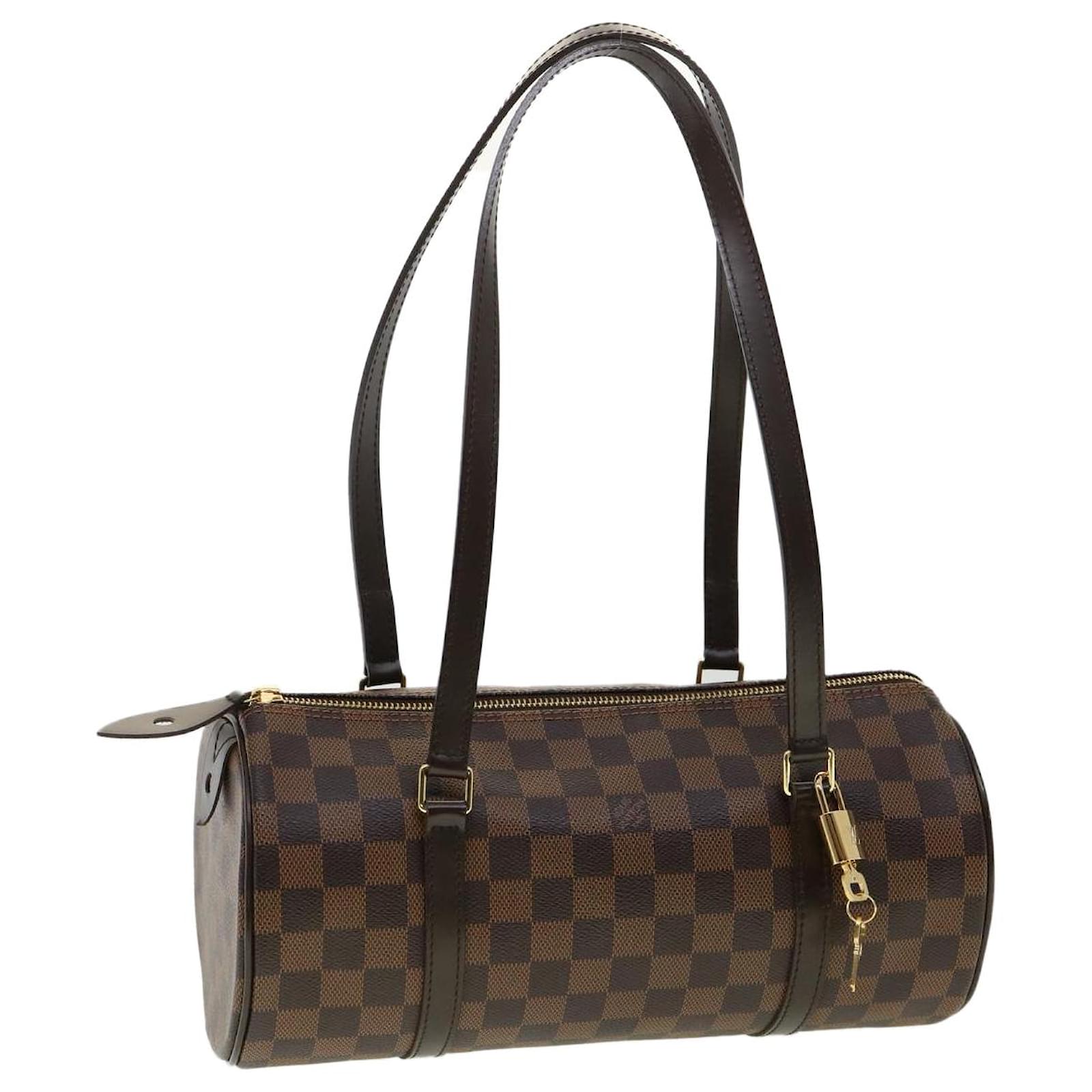 Auth Louis Vuitton Damier Ebene Papillon 30 Handbag Brown N51303