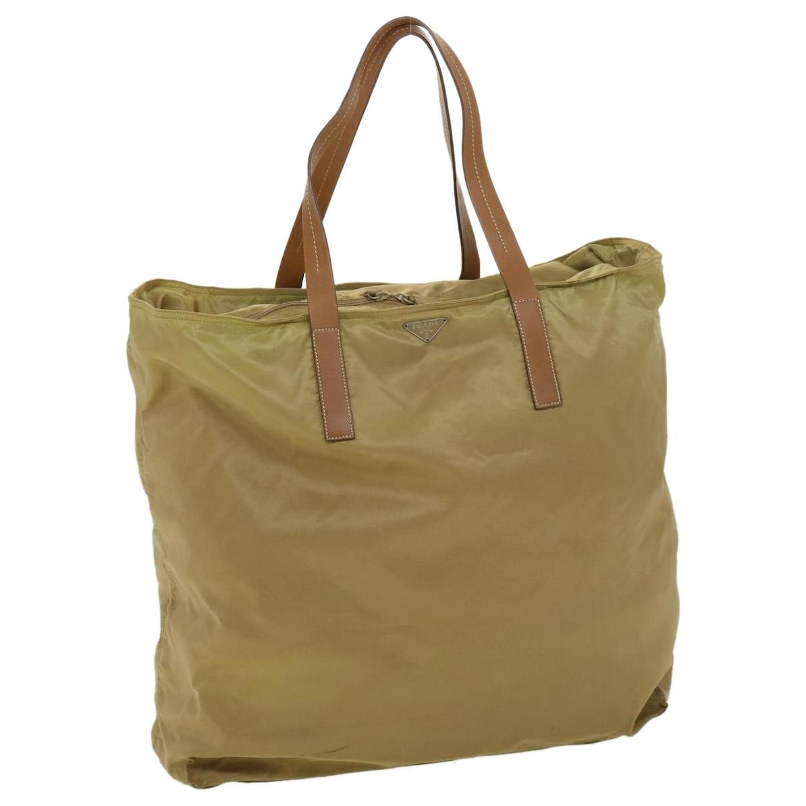 PRADA Tote Bag Nylon Khaki Auth ki1679 ref.533223 - Joli Closet