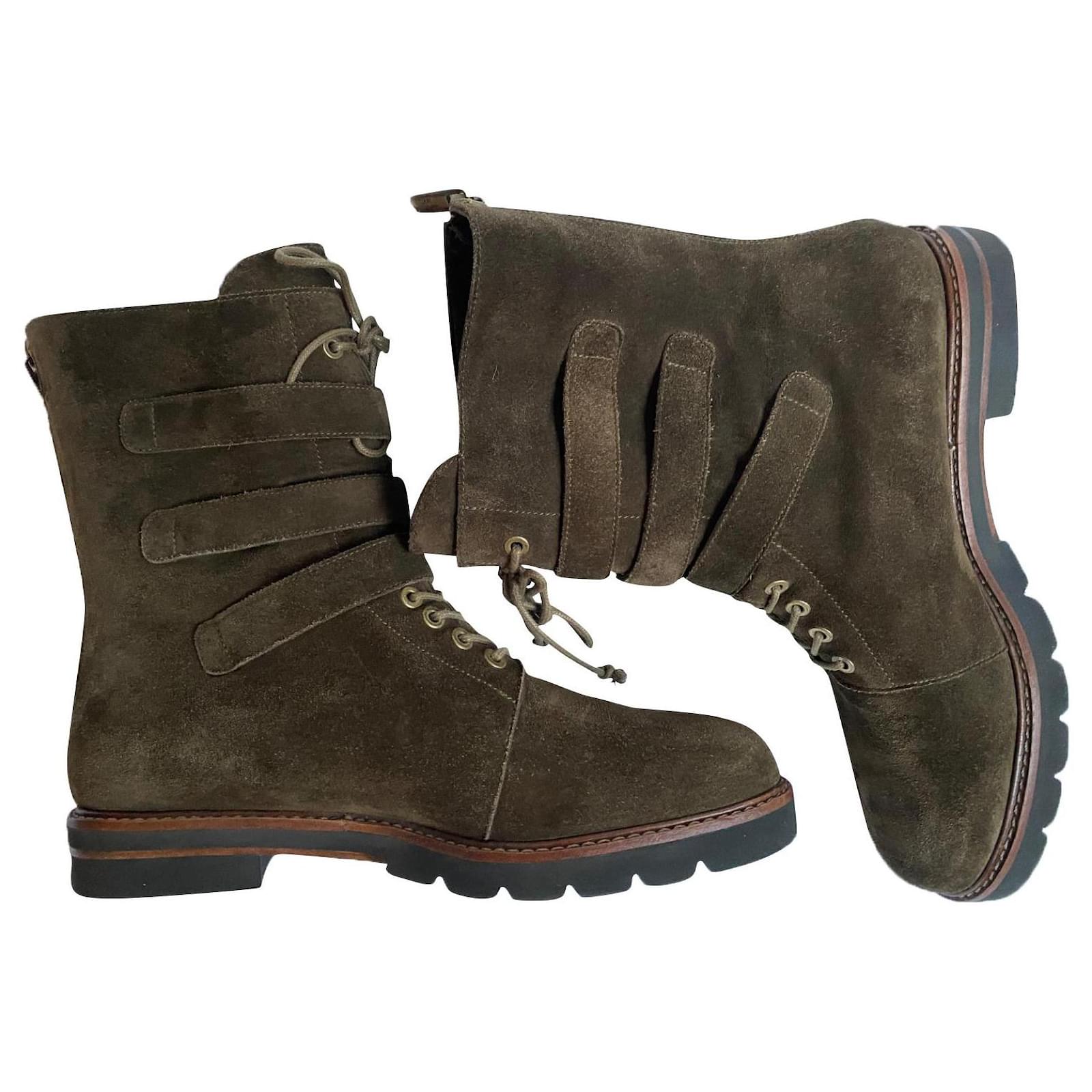 Stuart Weitzman Combat boots Green Suede ref.670746 Joli Closet