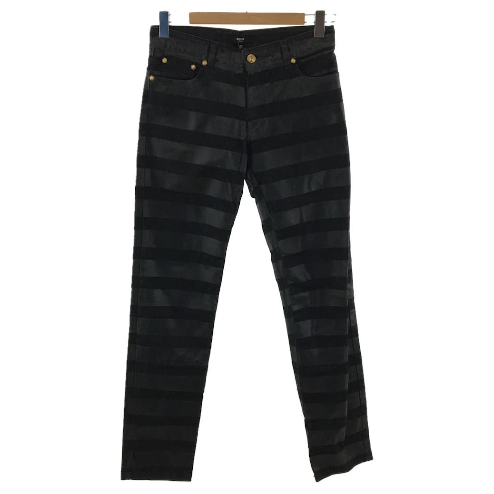 VERSUS VERSACE Pantalones pitillo/ A rayas [Ropa de hombre] Negro  Pantalones vaqueros  - Joli Closet