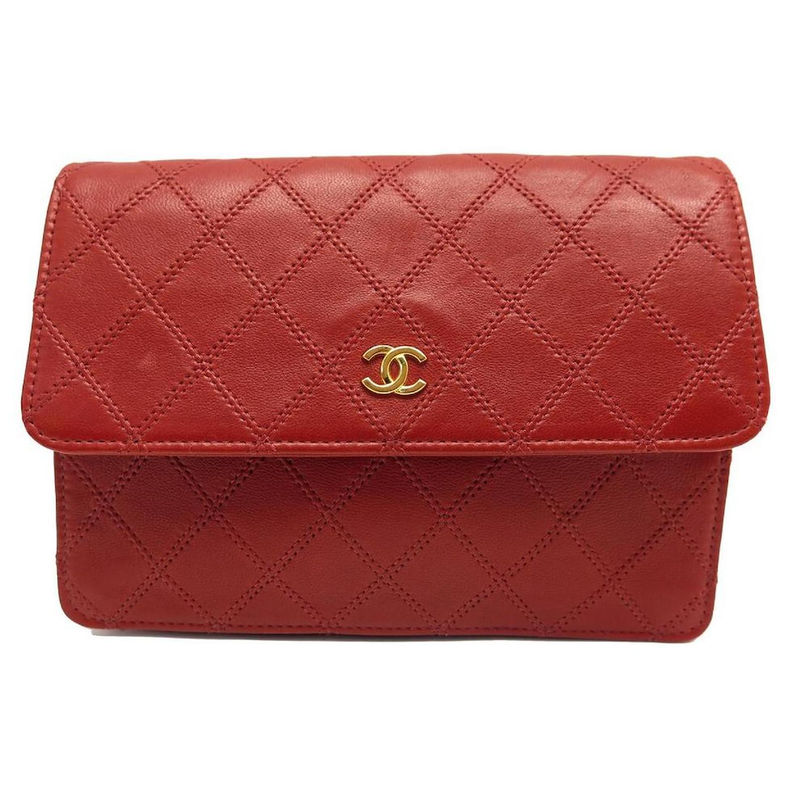 VINTAGE CHANEL TIMELESS SMALL HAND POUCH 17CM CLUTCH QUILTED