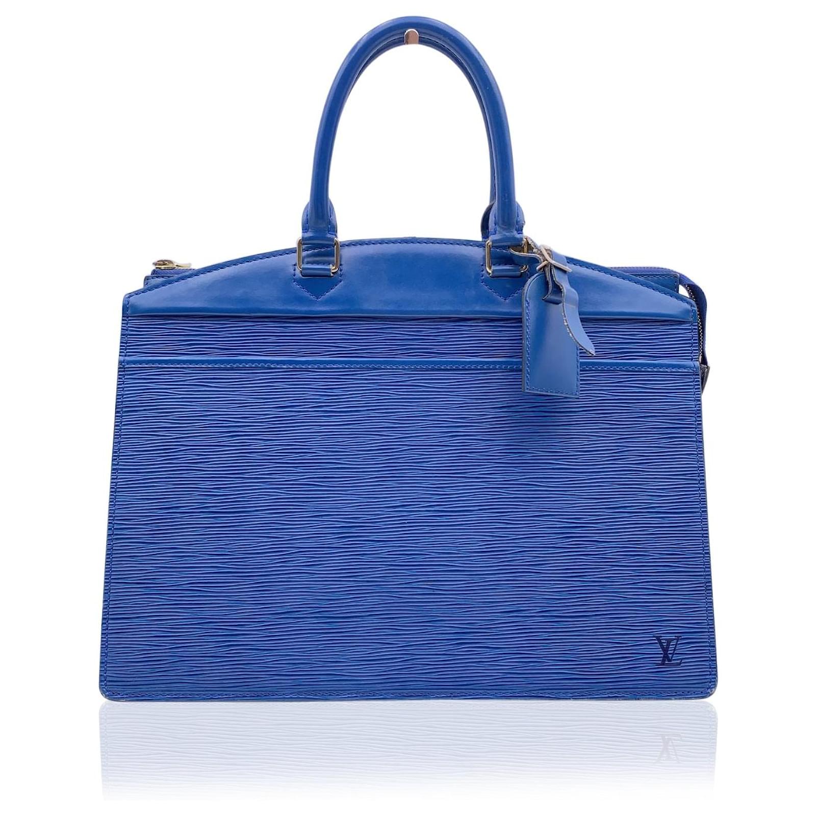 Louis Vuitton Vintage Blue Epi Leather Riviera Satchel Bag Handbag