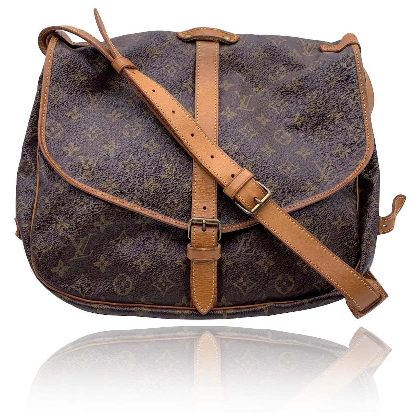 Louis Vuitton Vintage Leather Monogram Crossbody Saddle Bag