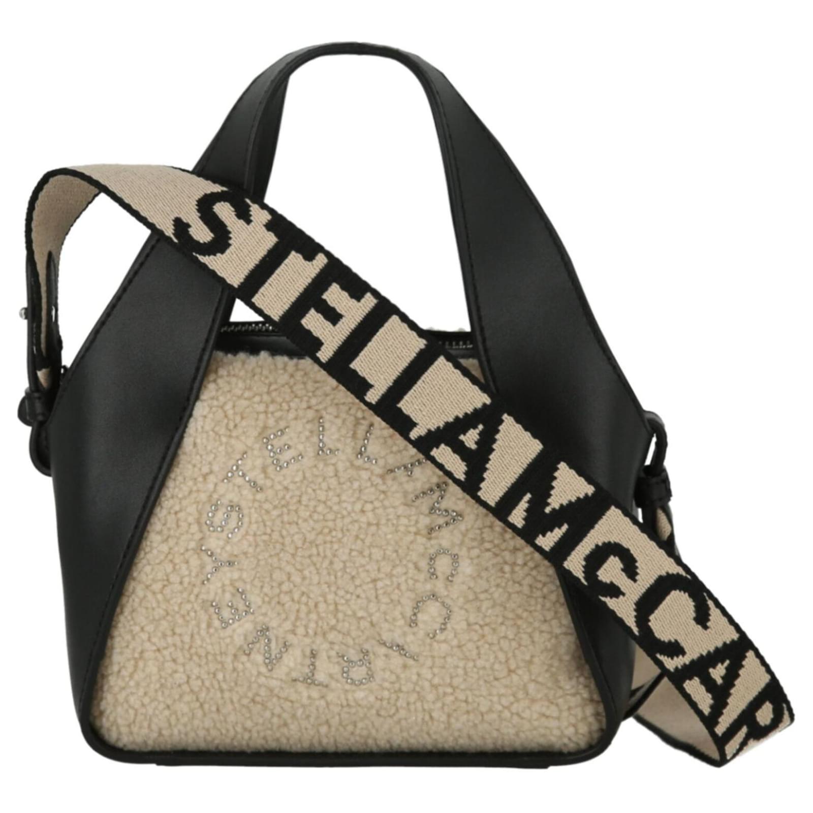 Stella McCartney Small Shearling Logo Stud Tote