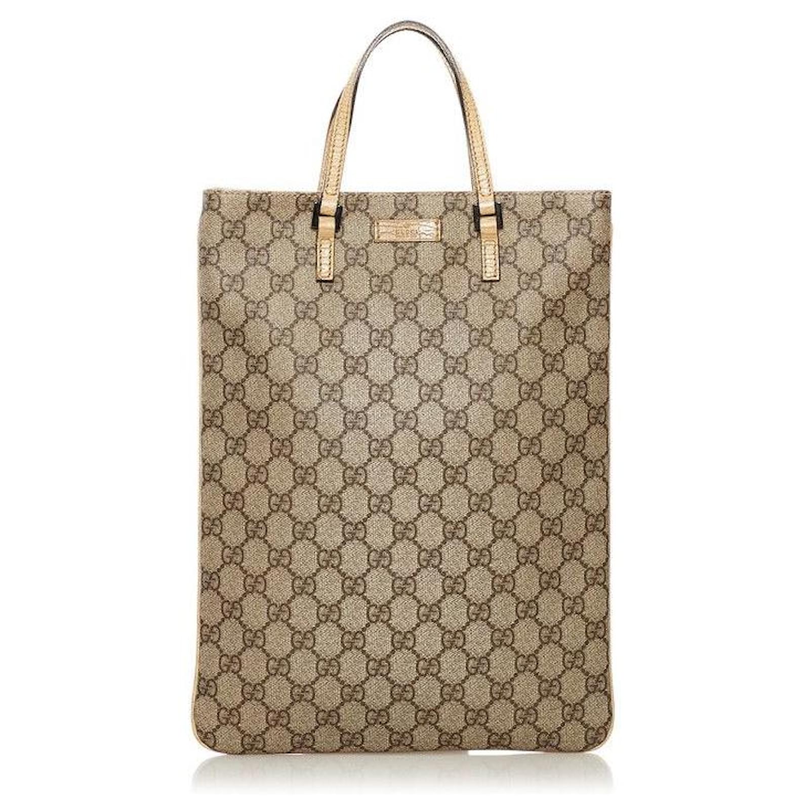 gucci GG Supreme Flat Vertical Tote Bag beige Cloth ref.671564 - Joli ...