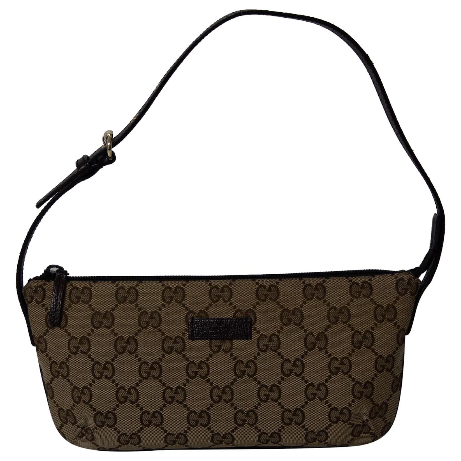 Gucci GG Pochette Boat Bag in Brown Canvas Cloth ref.671594 - Joli Closet
